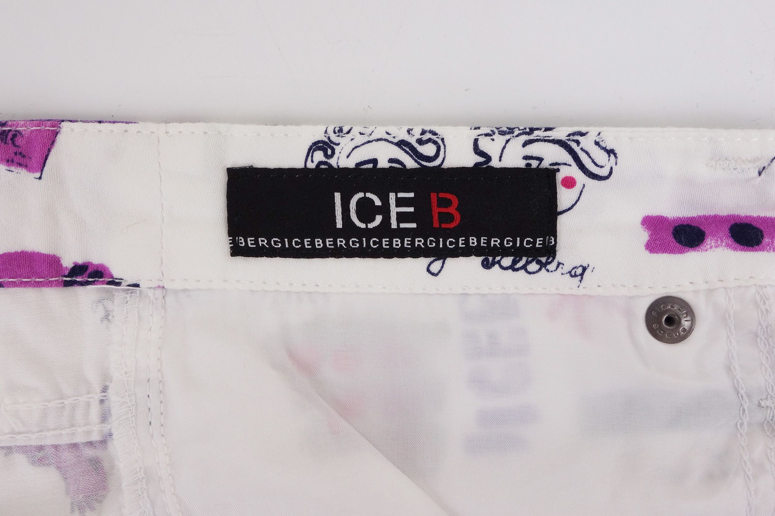 Iceberg Iceberg Ice B Print Jeans Cotton Pants Monogram Pink Vintage Size 29" - 8 Thumbnail