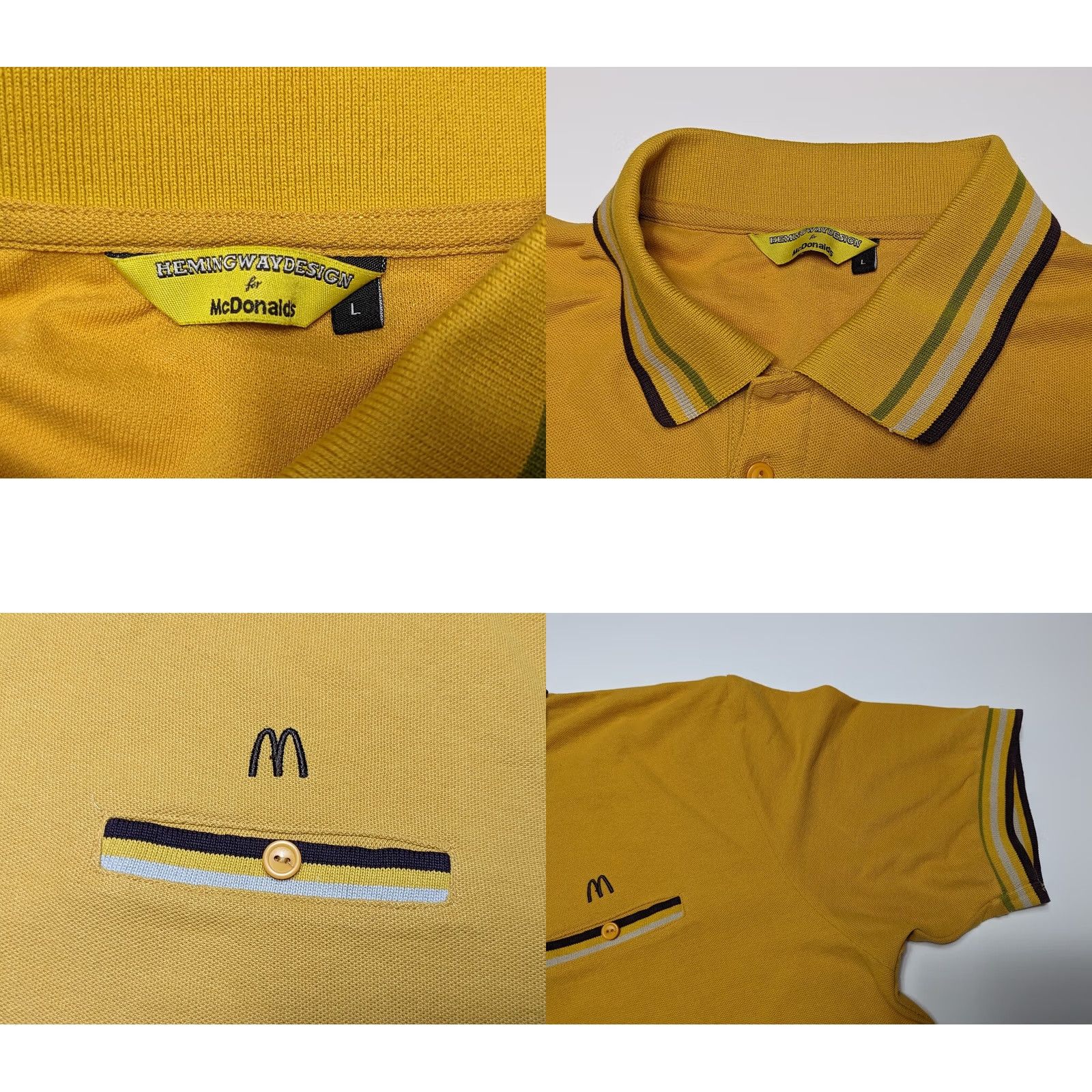 Vintage Vintage Hemingway Design McDonalds Yellow Polo shirt Size L Size US L / EU 52-54 / 3 - 8 Thumbnail