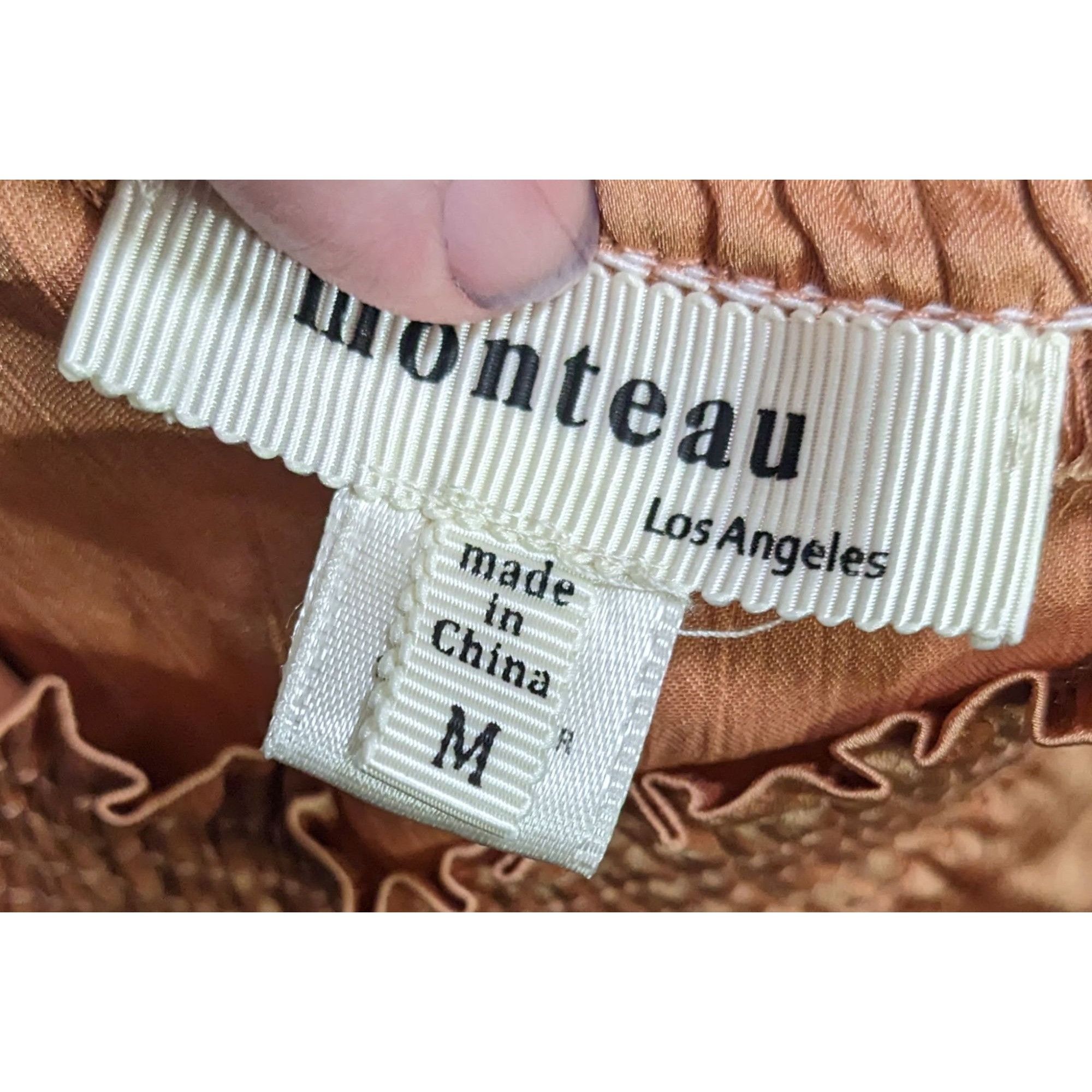 Other Monteau Rust Long Sleeve Poufy Ruffle Crop Top Size M / US 6-8 / IT 42-44 - 4 Thumbnail