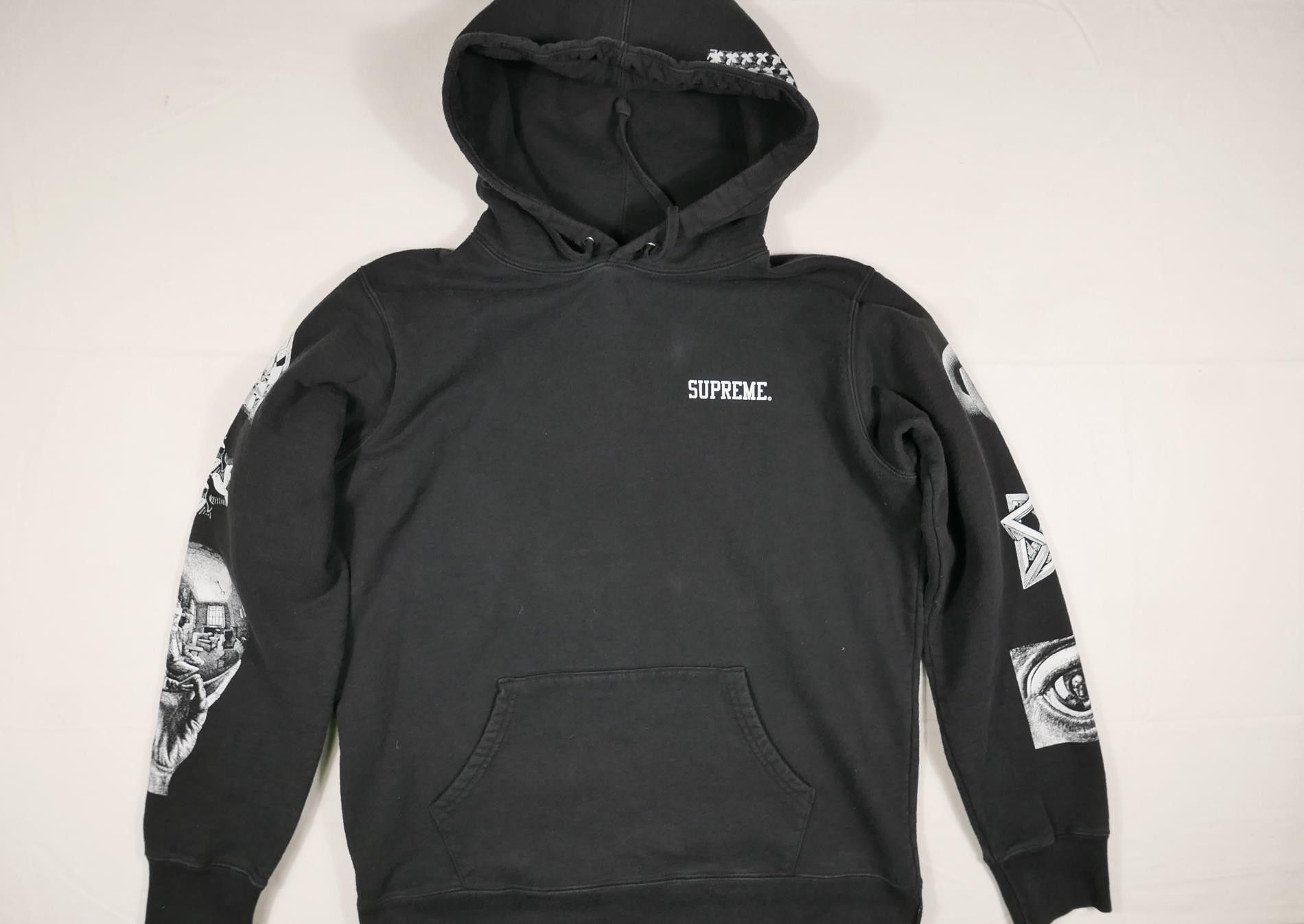 image of Supreme M.c. Escher Hoodie Sweatshirt Black Invoice M, Men's (Size Medium)