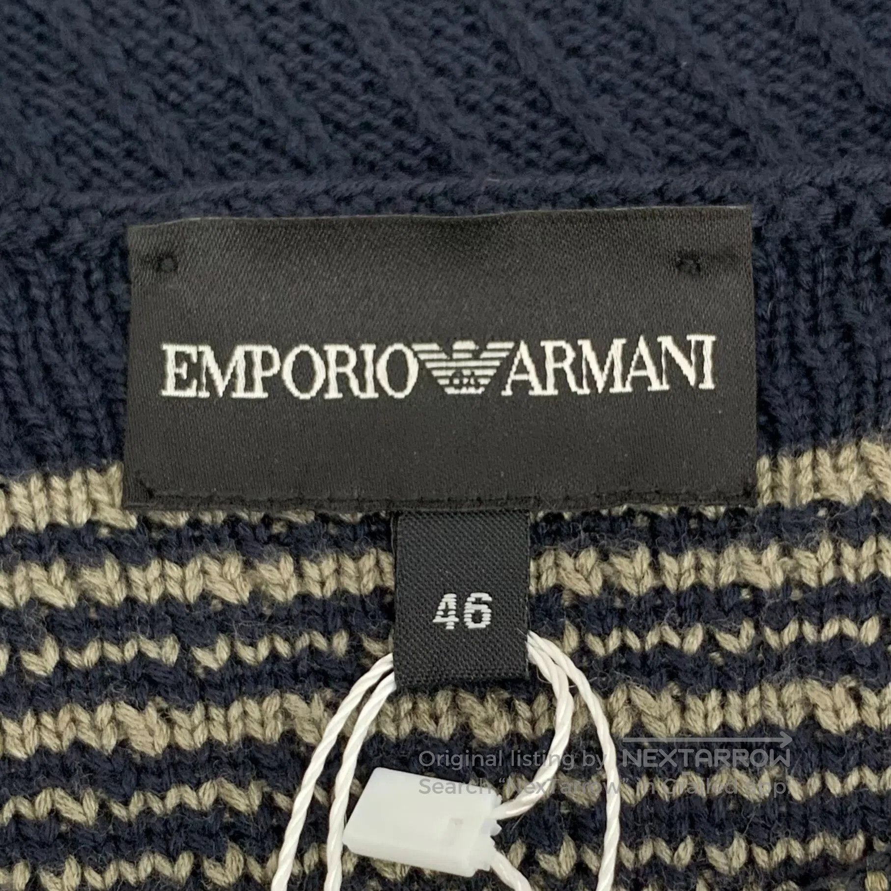 Armani Armani Color Blocked Striped Embedded Flower Round Neck Lo Size US S / EU 44-46 / 1 - 5 Thumbnail