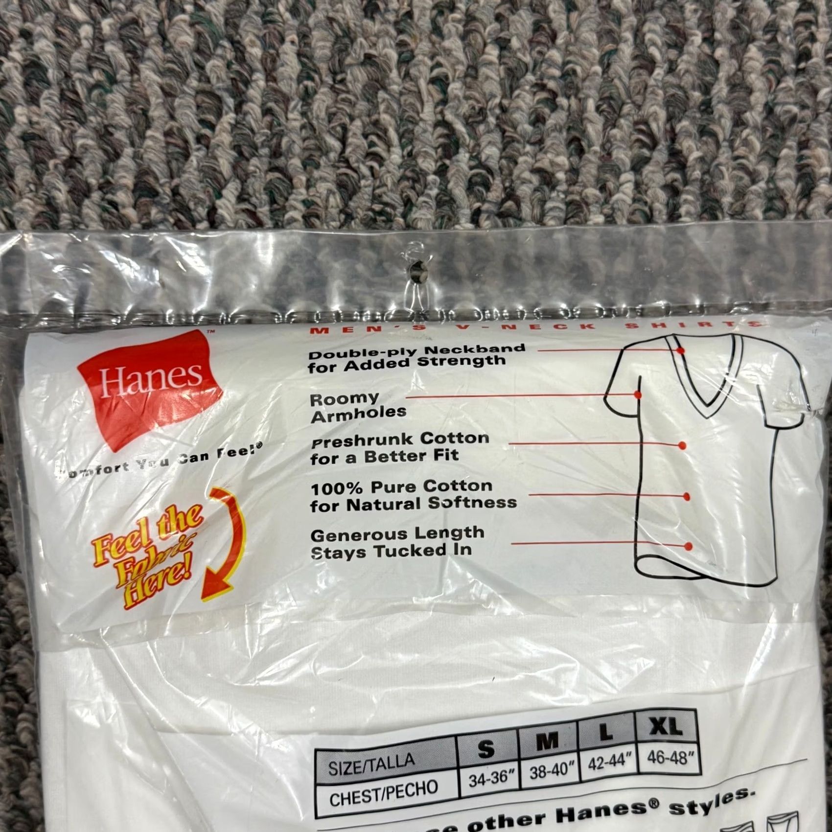 Hanes VINTAGE Hanes Shirt Mens XL White V-Necks Comfort 3 Pack Undershirt Casual New Size US XL / EU 56 / 4 - 5 Thumbnail