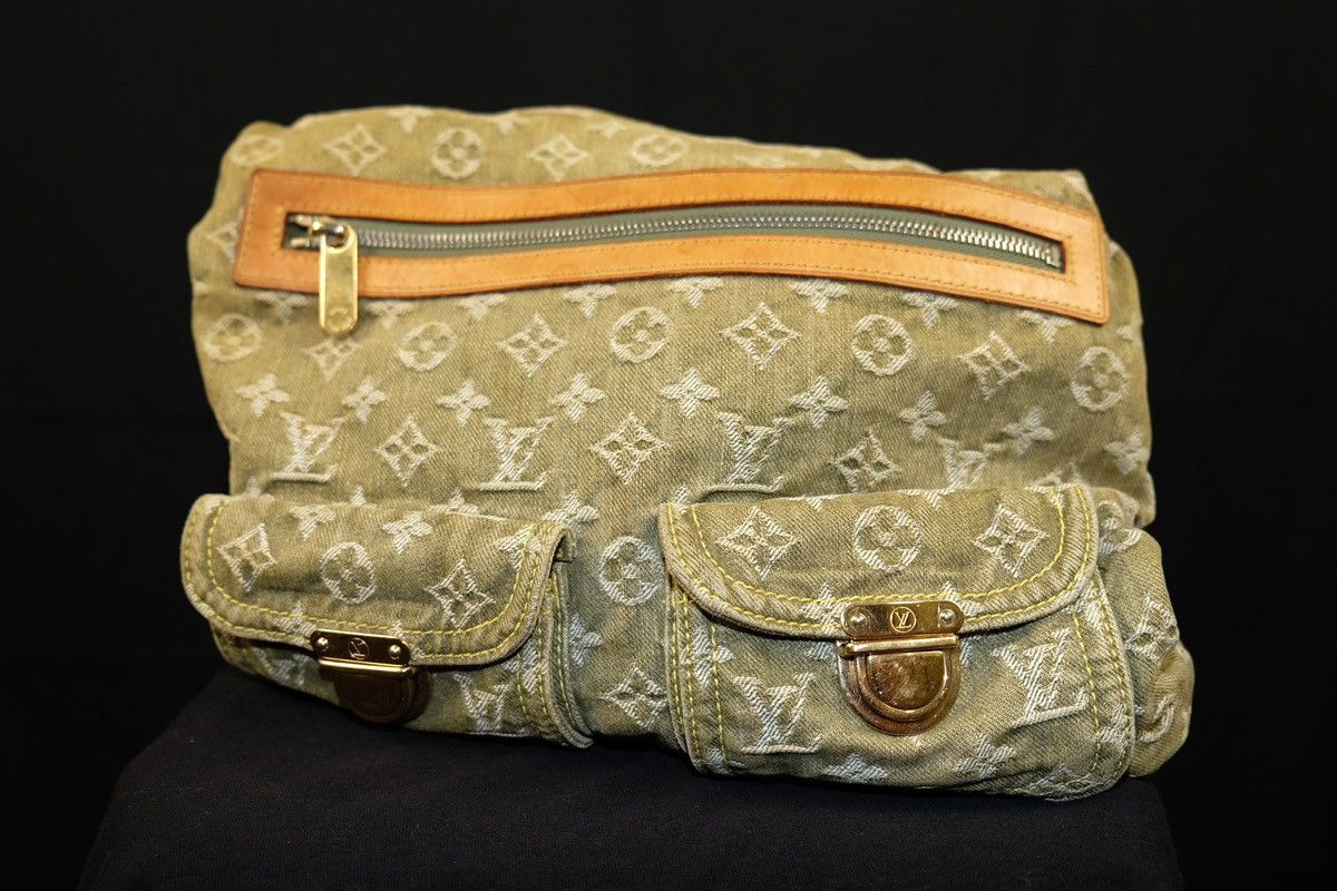 Louis Vuitton Louis Vuitton Denim Baggy Shoulder Handbag Green Size ONE SIZE - 6 Thumbnail