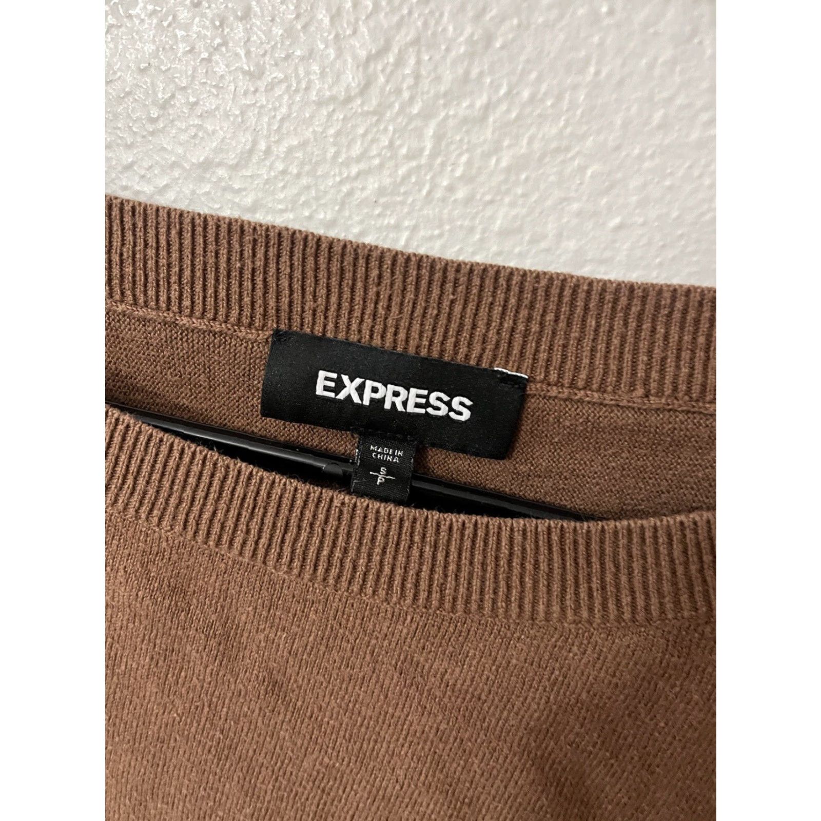 Express Express Sweater Women's Small Brown Round Neck 3/4 Sleeve Solid Dolman Sleeve Knit Pullover Casual Fall Spring Winter Size S / US 4 / IT 40 - 2 Thumbnail
