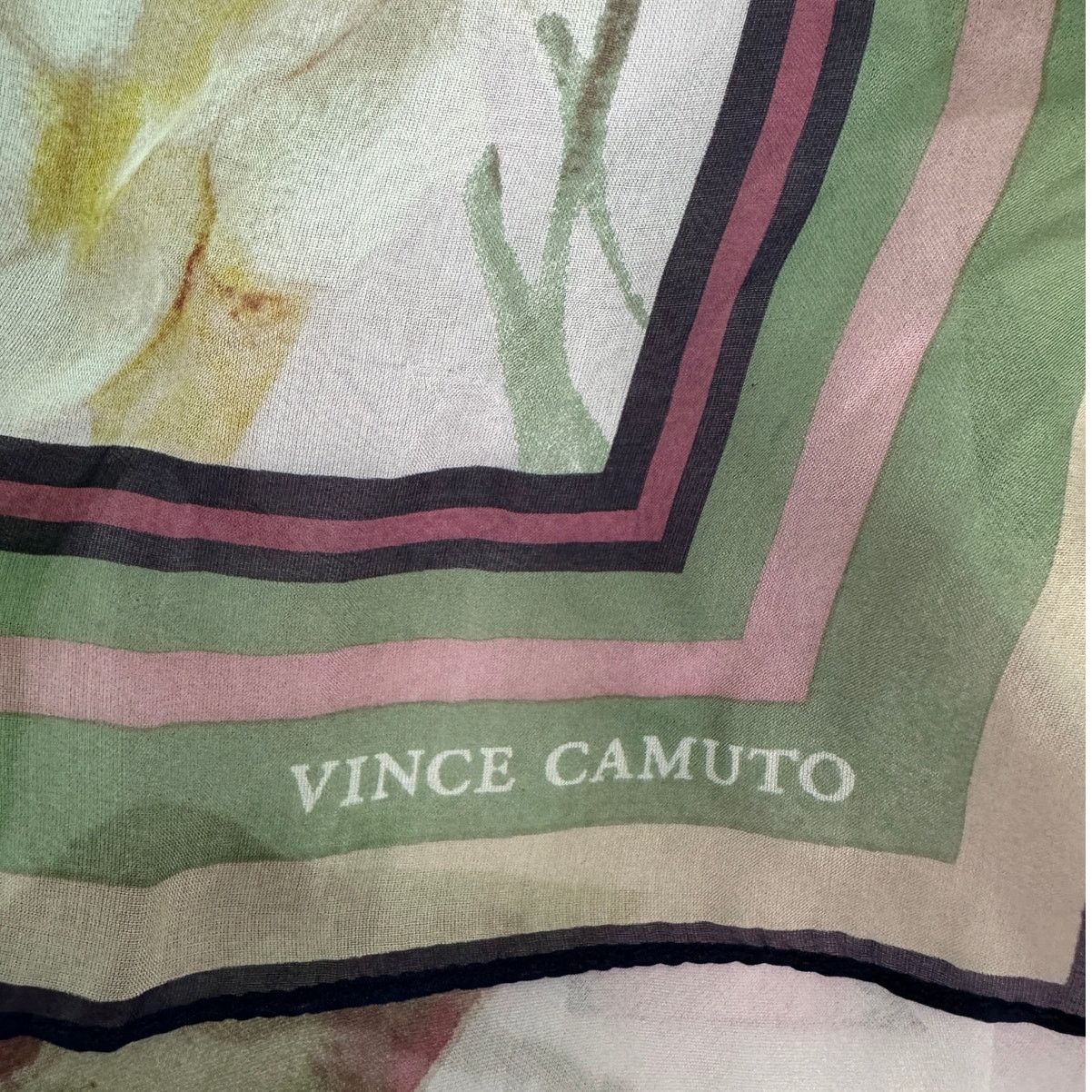 Vince Camuto Vince Camuto floral chiffon square scarf pink green 43” Size ONE SIZE - 6 Thumbnail
