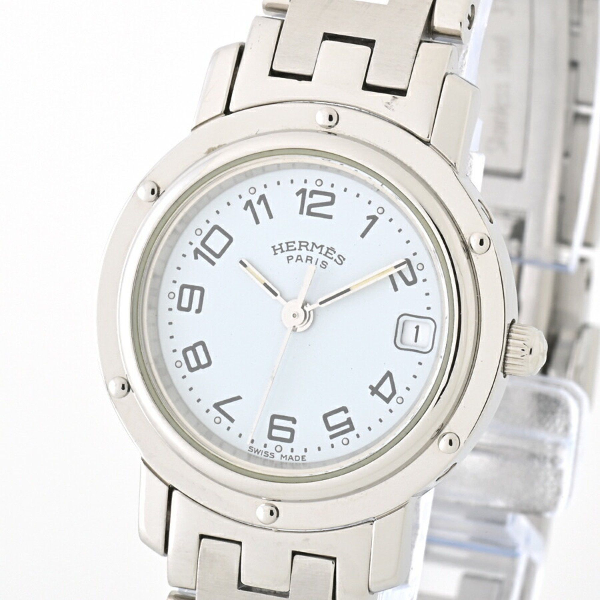 image of Hermes Clipper Cl4.210 Quartz Watch For Women E-153983 in White