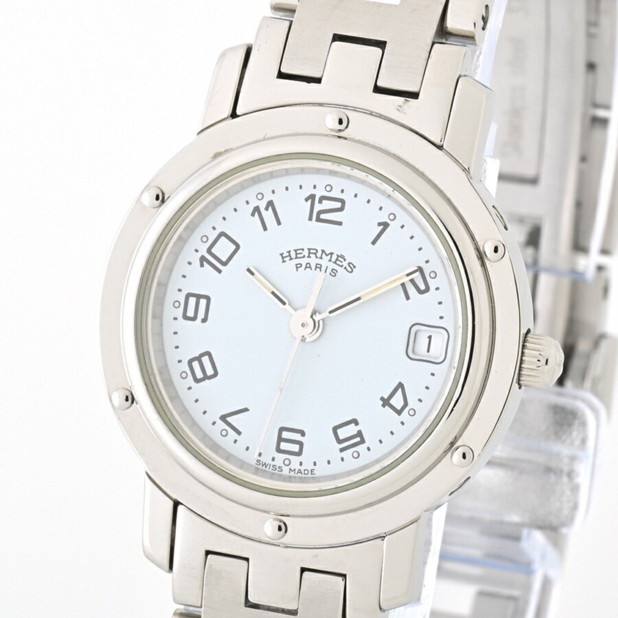 Image of Hermes Clipper Cl4.210 Quartz Watch For Women E-153983 in White