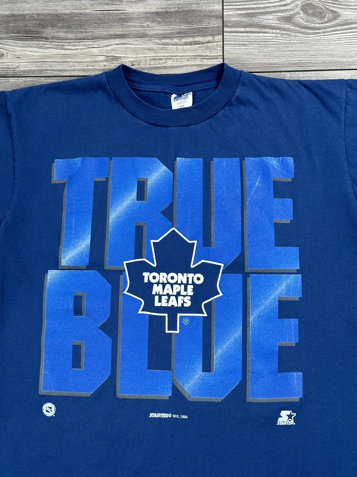NHL × Vintage Vintage Toronto Maple Leafs Starter True Blue T Shirt Size US L / EU 52-54 / 3 - 2 Thumbnail