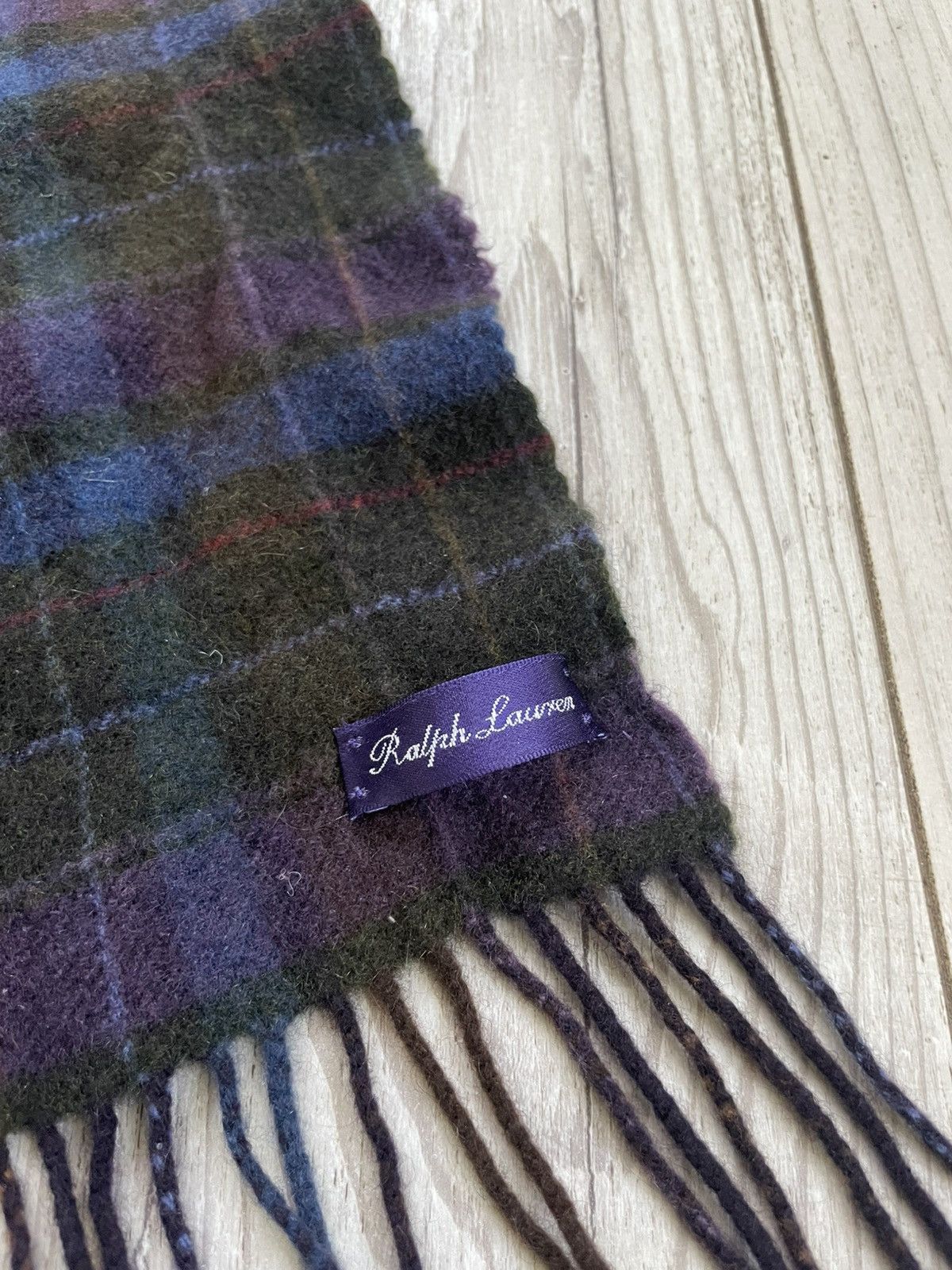 Polo Ralph Lauren × Ralph Lauren Purple Label Polo Ralph Lauren Purple Label Plaid Cashmere Fringe Scarf Size ONE SIZE - 9 Thumbnail