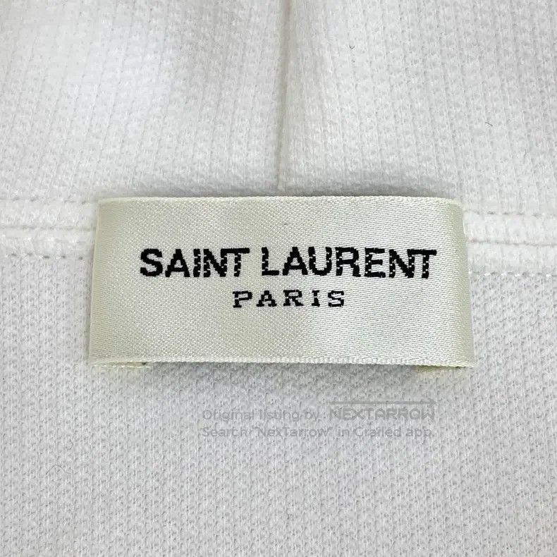 Saint Laurent Paris Saint Laurent Paris White Logo Letter Printed Cotton Hoode Size US S / EU 44-46 / 1 - 5 Thumbnail