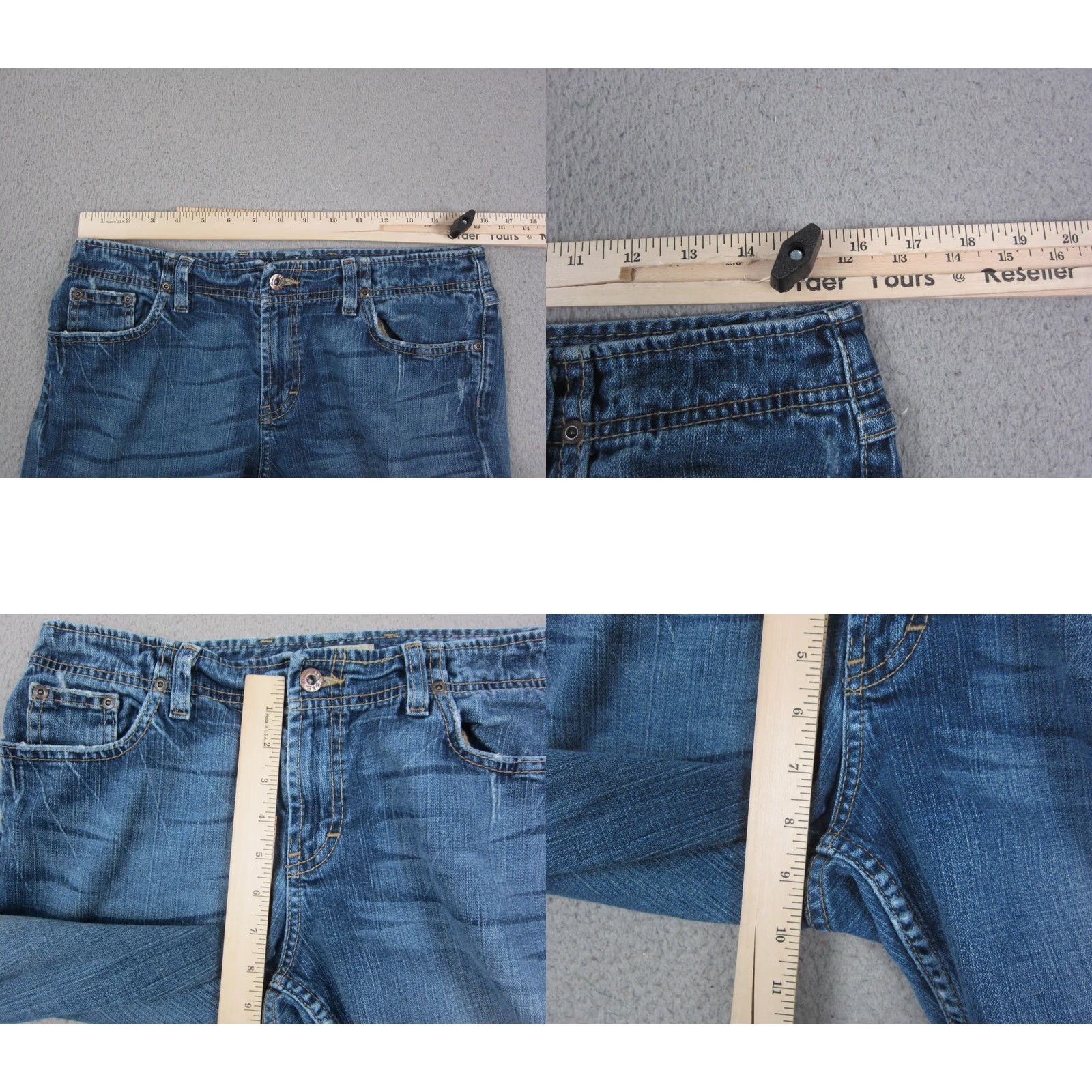 Vintage Buckle BKE Jeans Mens 30 x 33.5 Blue Denim Stretch Straight Leg Medium Wash 90s Retro Size US 30 / EU 46 - 8 Thumbnail