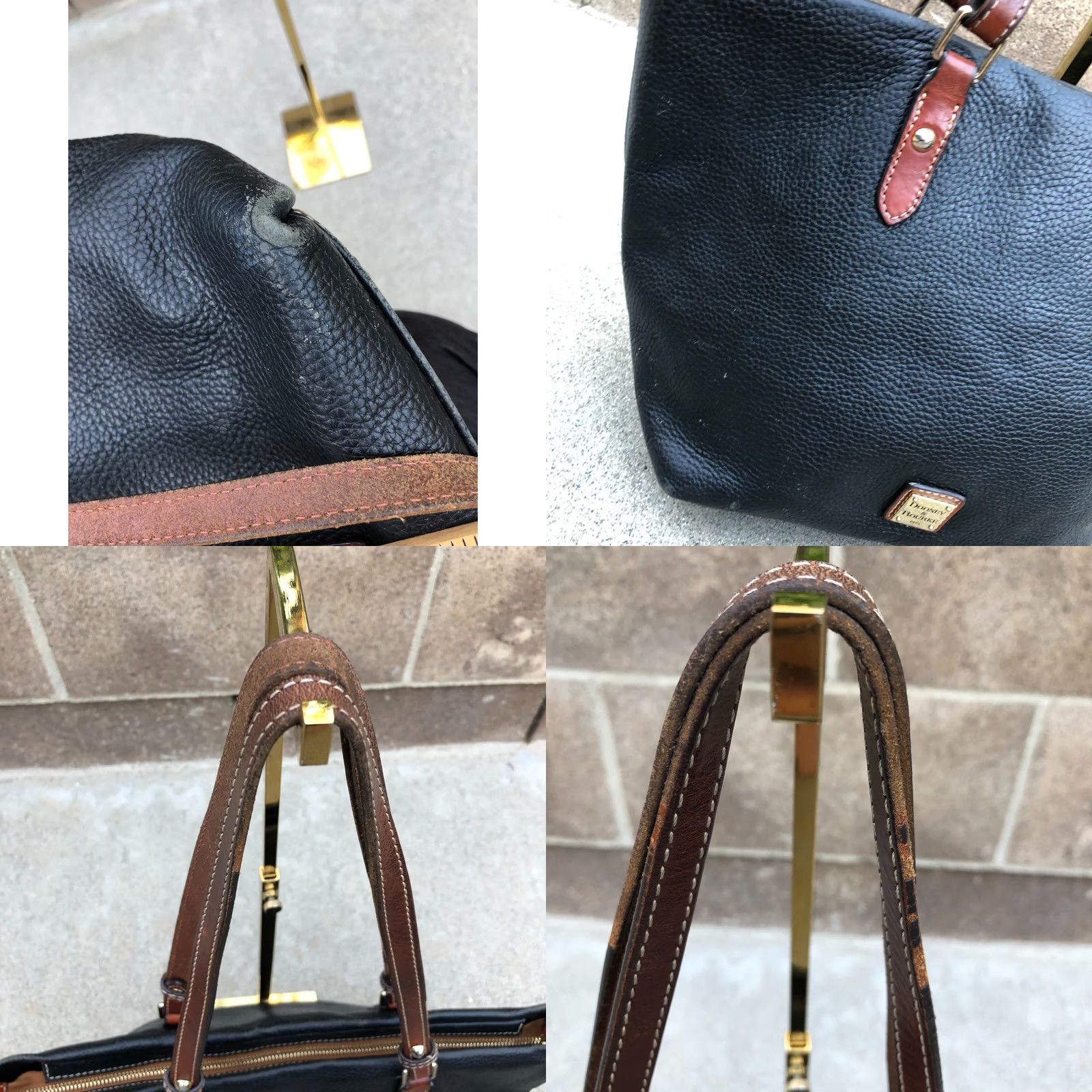 Dooney & Bourke DOONEY & BOURKE Leather Large Tote Purse Shoulder Bag Black Zipper Designer Size ONE SIZE - 10 Thumbnail