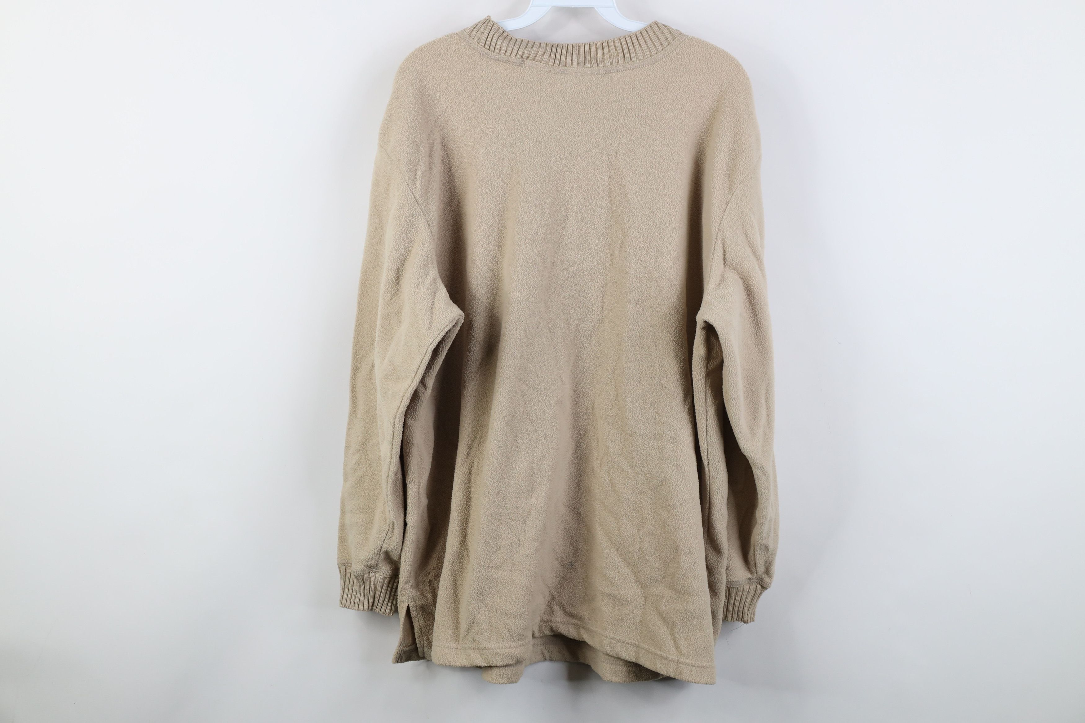 Vintage Vintage 90s Streetwear Blank Fleece Sweatshirt Beige Khaki Size XL / US 12-14 / IT 48-50 - 9 Thumbnail