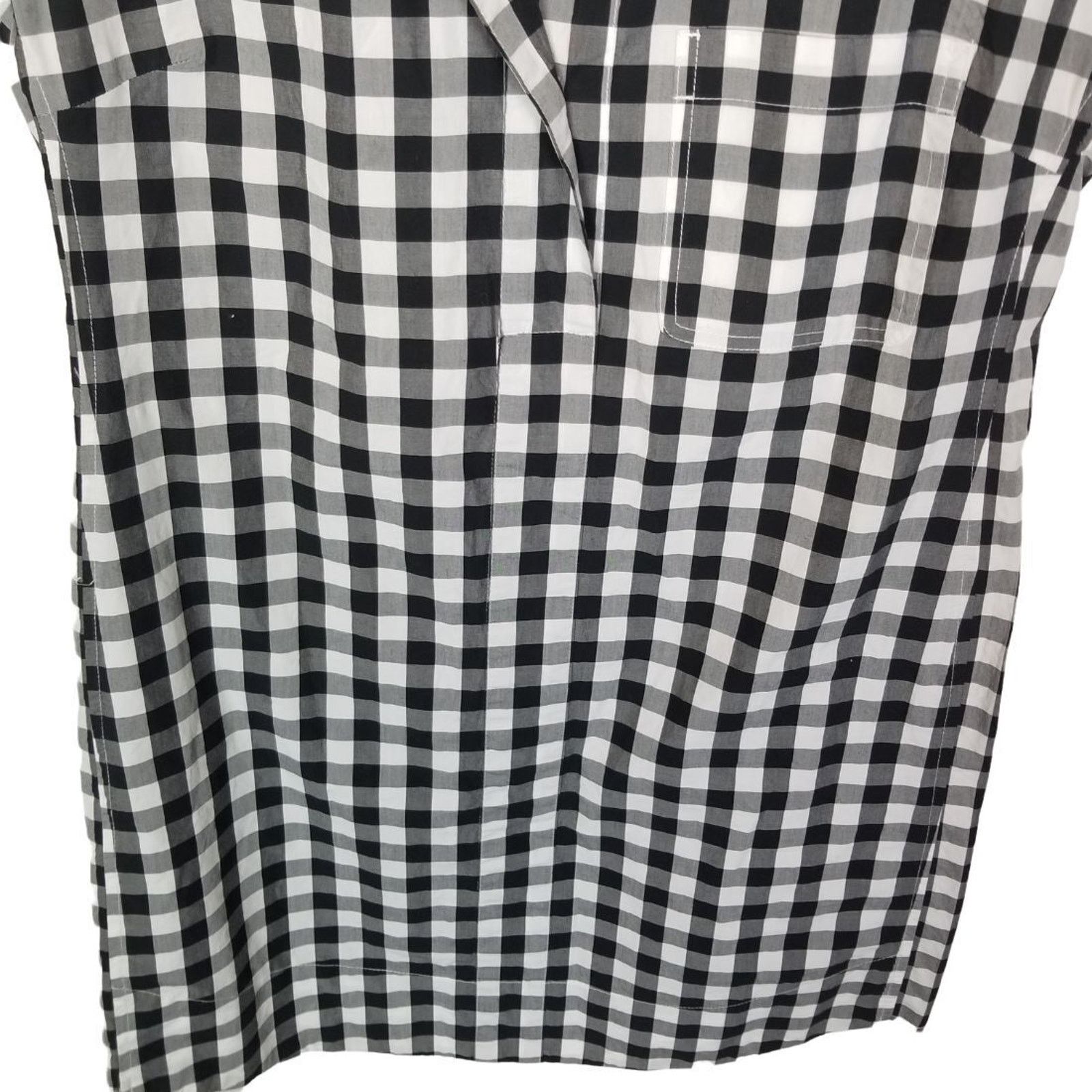 J.Crew J. Crew Womens Checkered Gingham Popover Tunic Mini Dress Size XS / US 0-2 / IT 36-38 - 4 Thumbnail