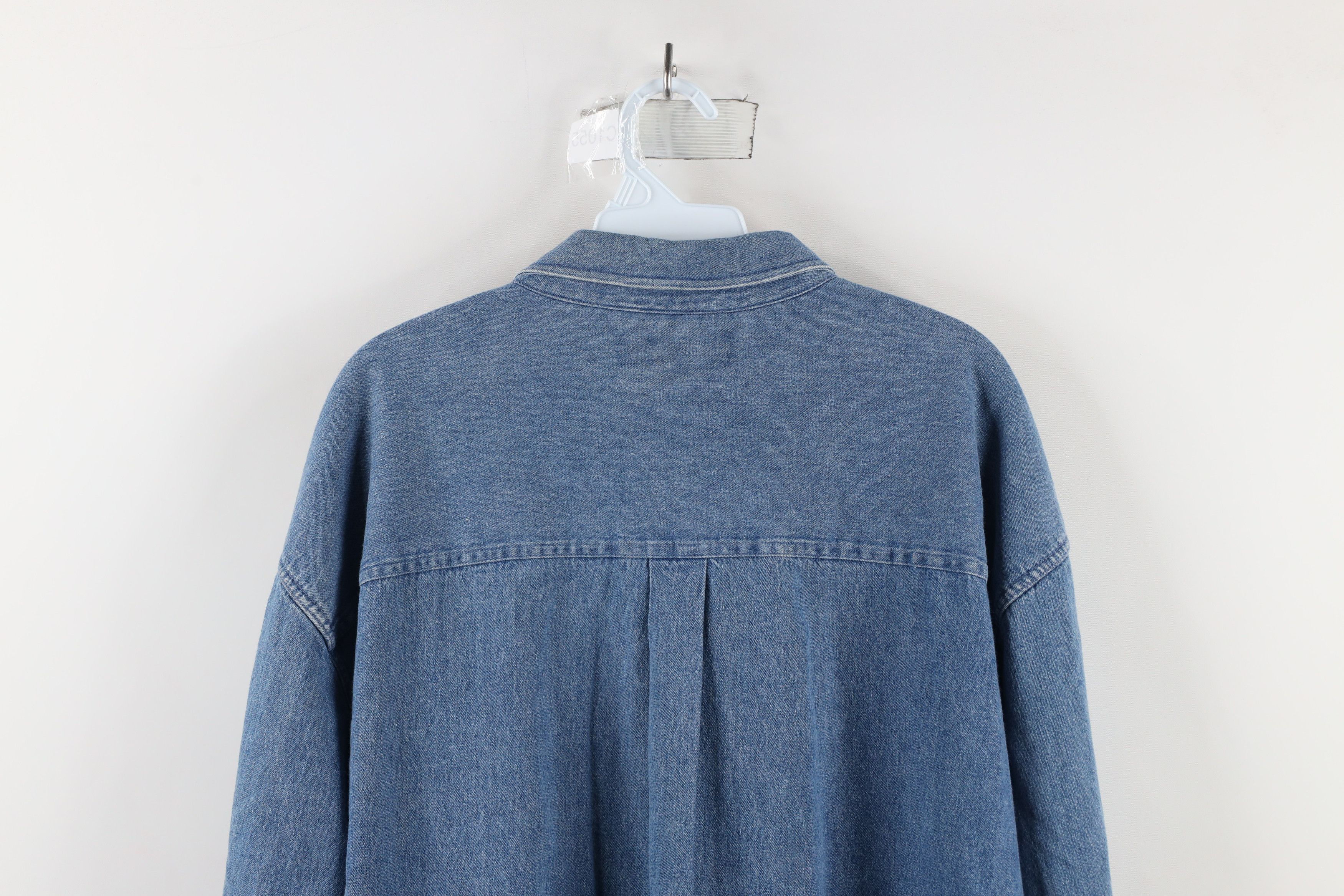 Vintage Vintage 90s Streetwear Denim Jean Button Down Shirt Blue Size US XL / EU 56 / 4 - 13 Thumbnail