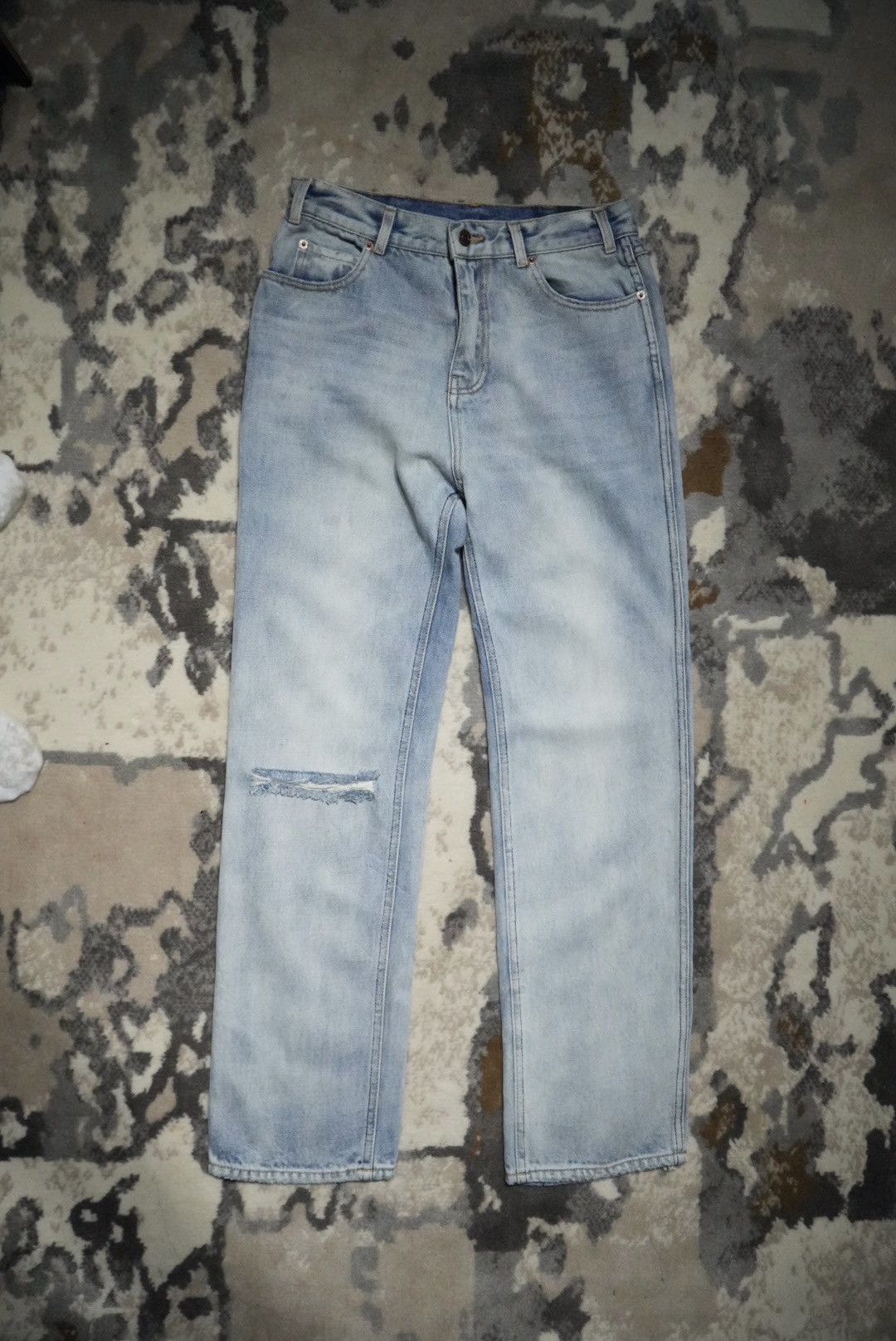 Celine Celine Hedi Slimane Ripped Washed Denim Pants Size US 30 / EU 46 - 1 Thumbnail