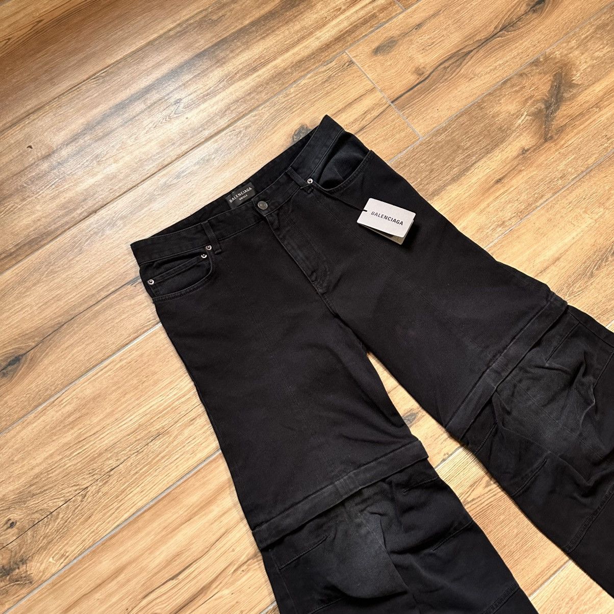 Balenciaga [M] 1550$ Black flared double knee jeans Size US 31 - 4 Thumbnail