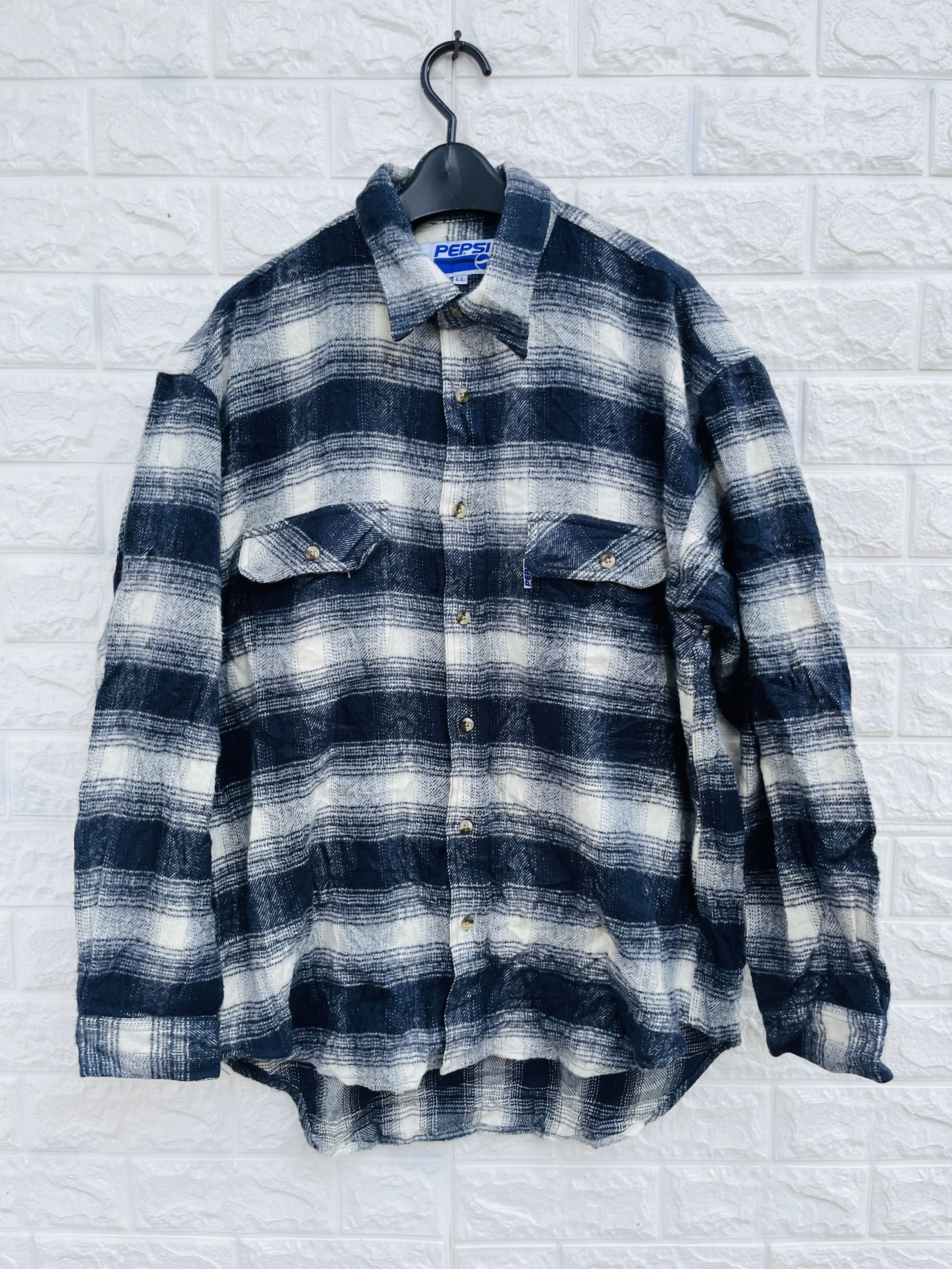 Japanese Brand × Pepsi × Vintage Vintage Pepsi Hip Hop Streetwear Fashion Style Flanel Size US XL / EU 56 / 4 - 1 Thumbnail