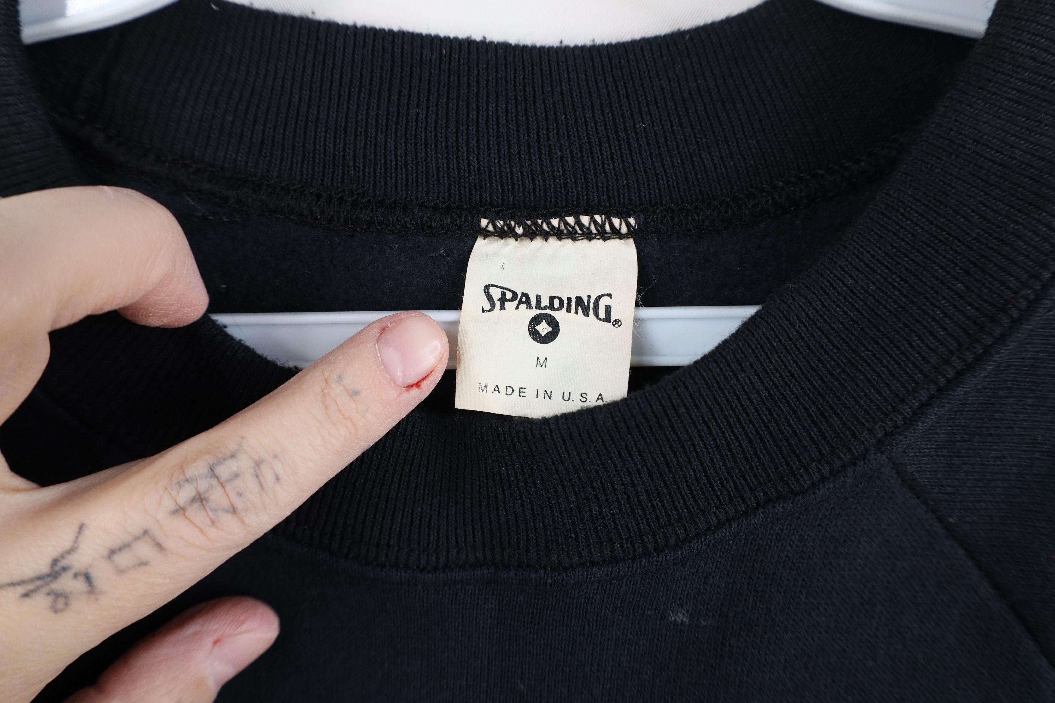 Vintage Vintage 80s 90s Spalding Crewneck Sweatshirt Black USA Size M / US 6-8 / IT 42-44 - 5 Thumbnail