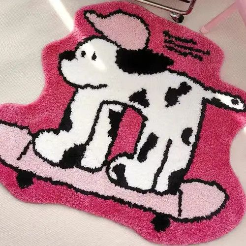 VIBE Design Cartoon Funny Dog Plush Carpet Rug Doormat Size ONE SIZE - 3 Thumbnail