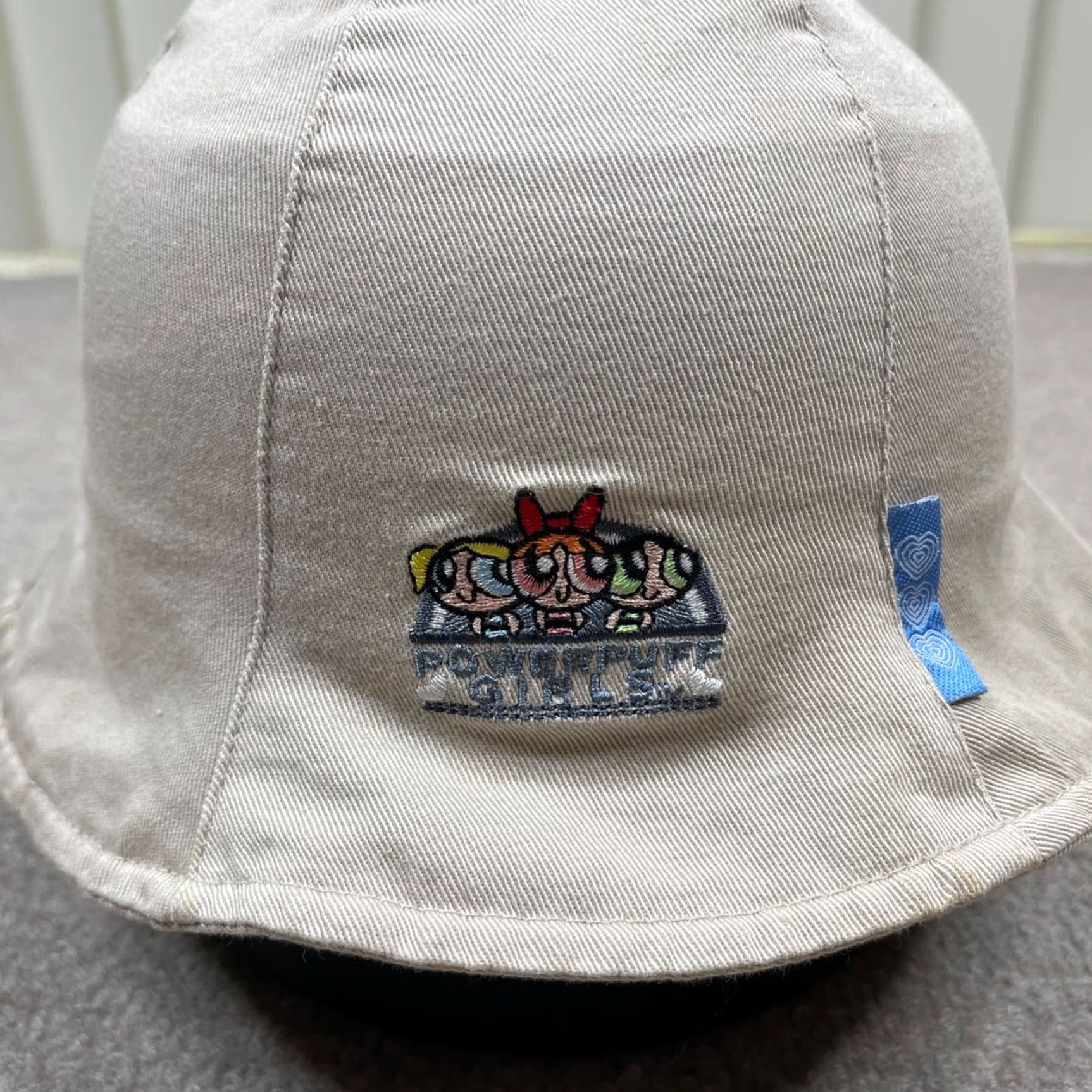 Vintage VINTAGE Powerpuff Girls Womens Bucket Hat One Size Beige Lightweight Cartoon Canvas 100% Cotton Logo Fall Spring Summer Womens Size ONE SIZE - 2 Thumbnail