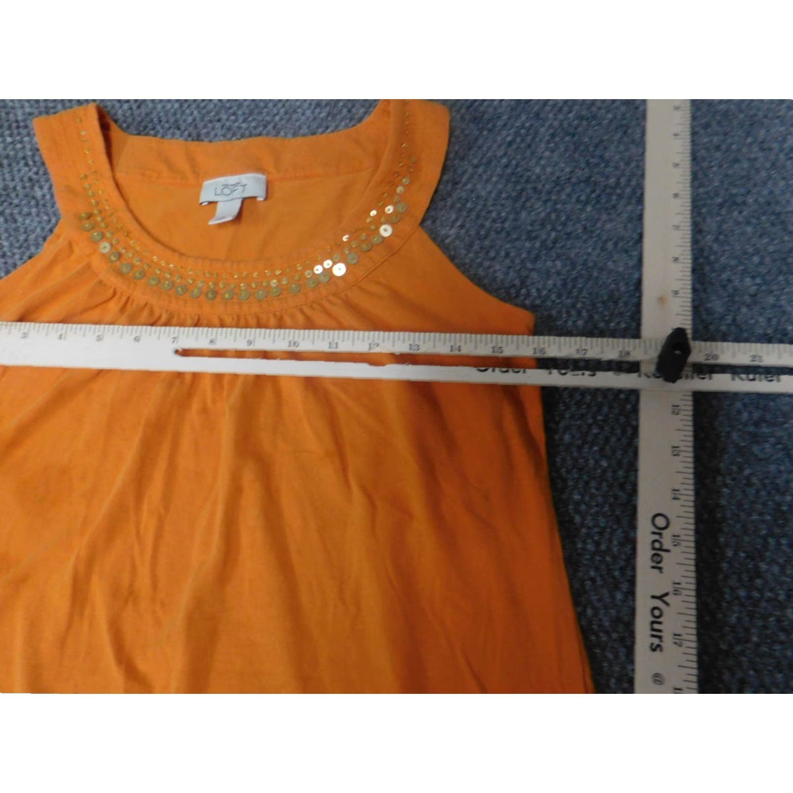 Loft Ann Taylor Loft Womens Dress Small Orange A-line Stretch Sleeveless Scoop Neck Pullover Size S / US 4 / IT 40 - 3 Thumbnail