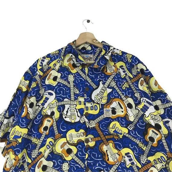 Mambo Vtg 90’ MAMBO LOUD AUSTRALIA Art Guitar AOP Casual Tee Shirt Size US XL / EU 56 / 4 - 3 Thumbnail