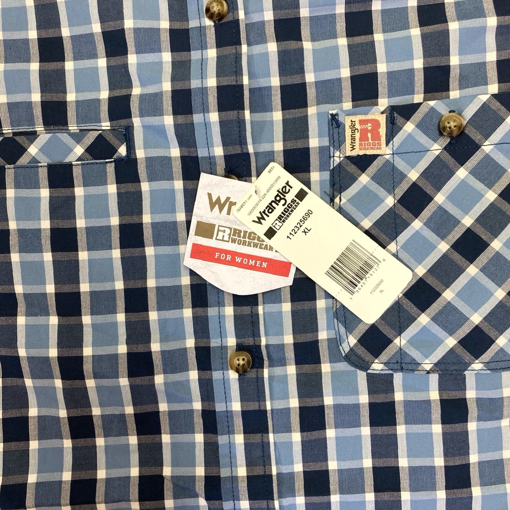 Wrangler Wrangler Shirt Women XL Blue Plaid Print Button Down NWT Workwear Casual Size XL / US 12-14 / IT 48-50 - 2 Thumbnail
