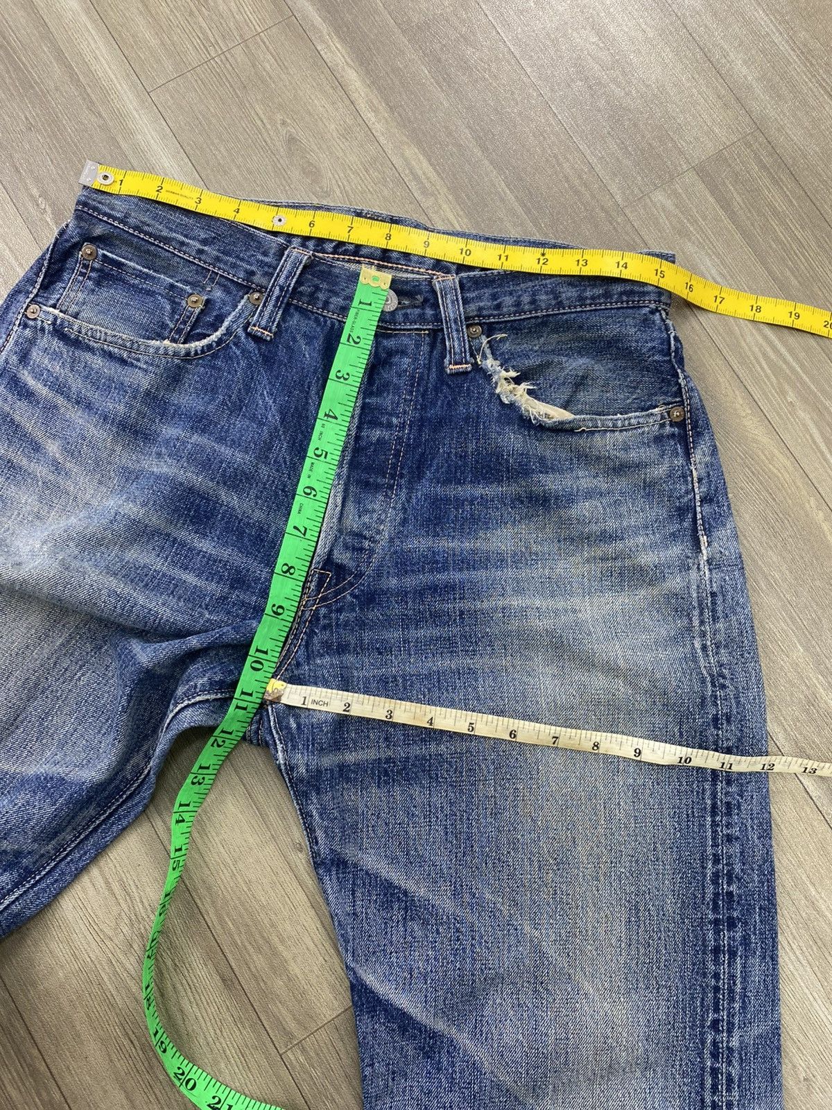 Sugar Cane 🇯🇵Vintage Sugar Cane Japan Distressed Faded Selvedge Jeans Size US 30 / EU 46 - 21 Thumbnail