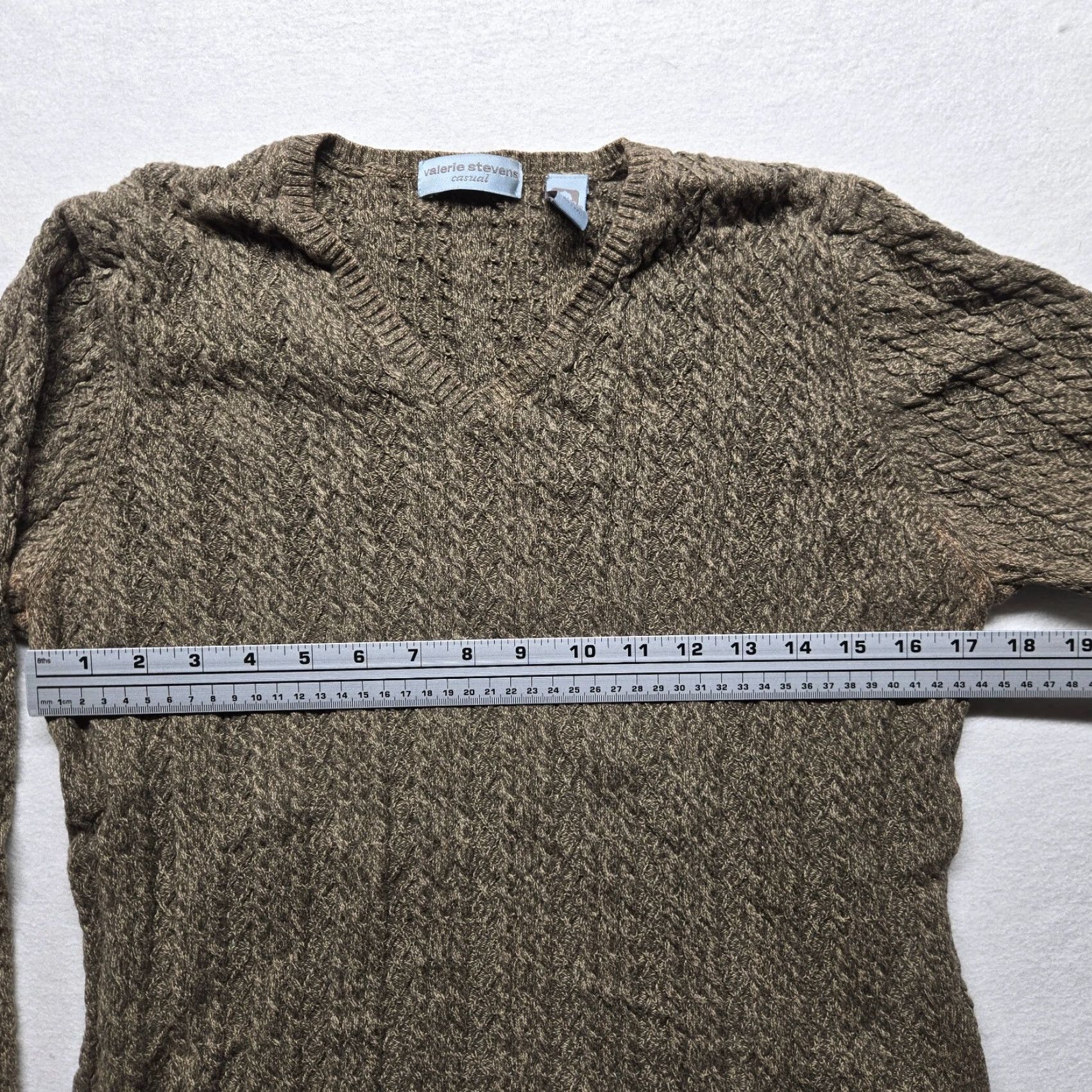 Vintage VINTAGE Valerie Stevens Cable Knit Sweater Pullover Long Sleeve Womens Large Brown Classic Size L / US 10 / IT 46 - 4 Thumbnail
