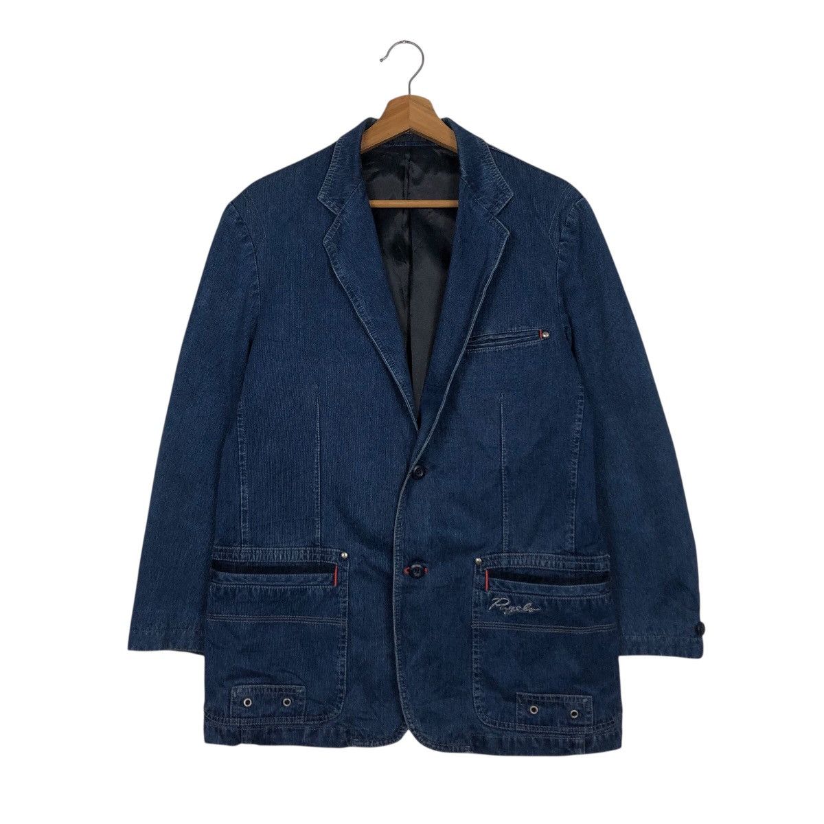 Vintage 📌Vintage Denim Jacket Indigo Worker Pagelo Issey Miyake Size US S / EU 44-46 / 1 - 2 Thumbnail