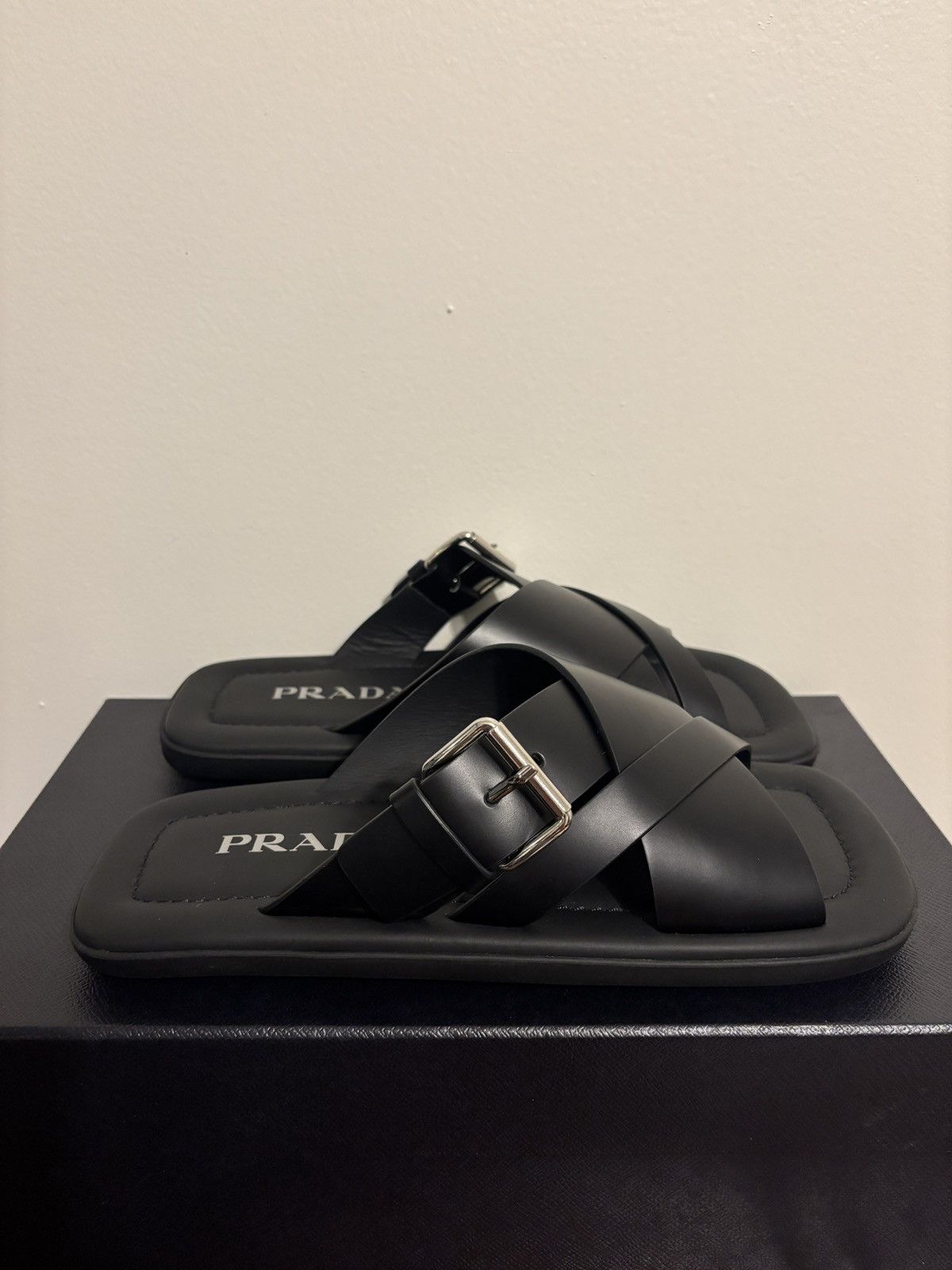 Prada Prada Double Crisscross Sandals Size US 7.5 / EU 40-41 - 2 Thumbnail