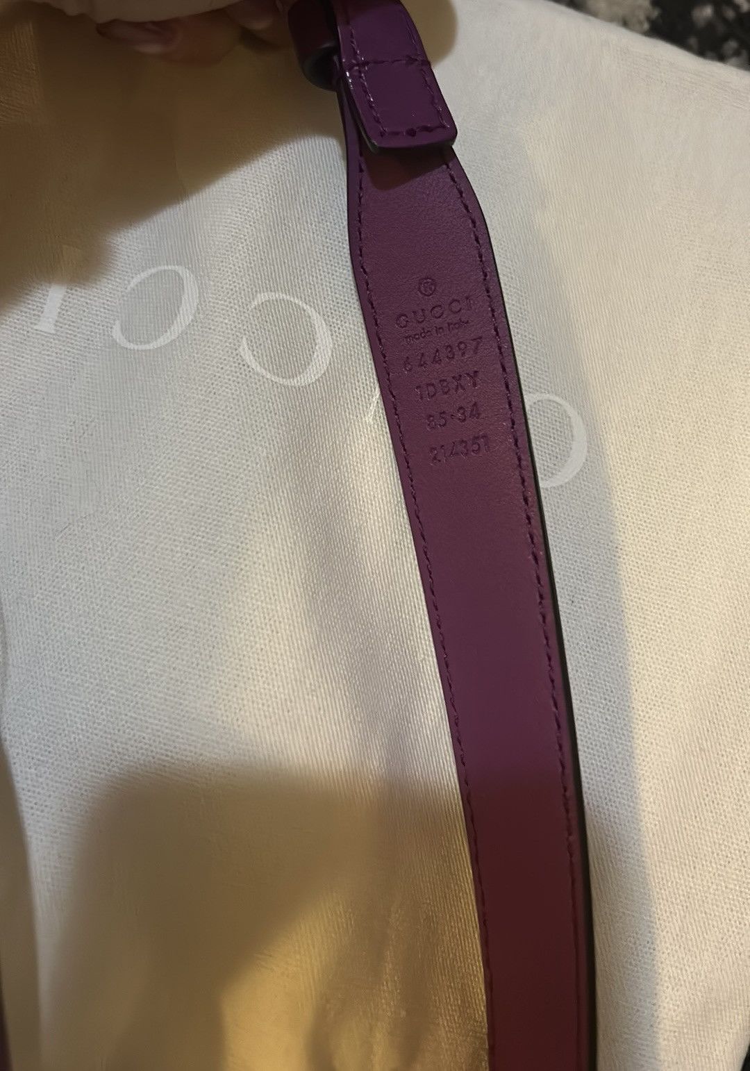 Gucci Gucci Horsebit Leather Belt Purple Size 34 - 4 Thumbnail