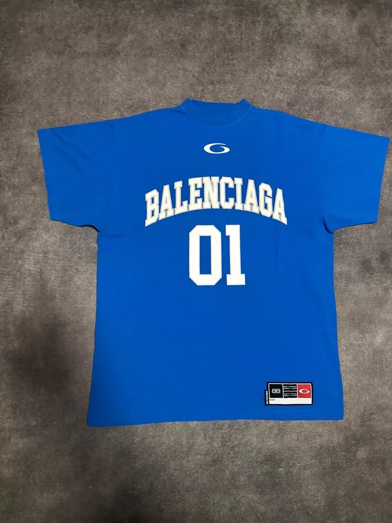 Balenciaga Balenciaga Retro Washed Short Sleeve Basketball Jersey - dmc Size US M / EU 48-50 / 2 - 1 Thumbnail