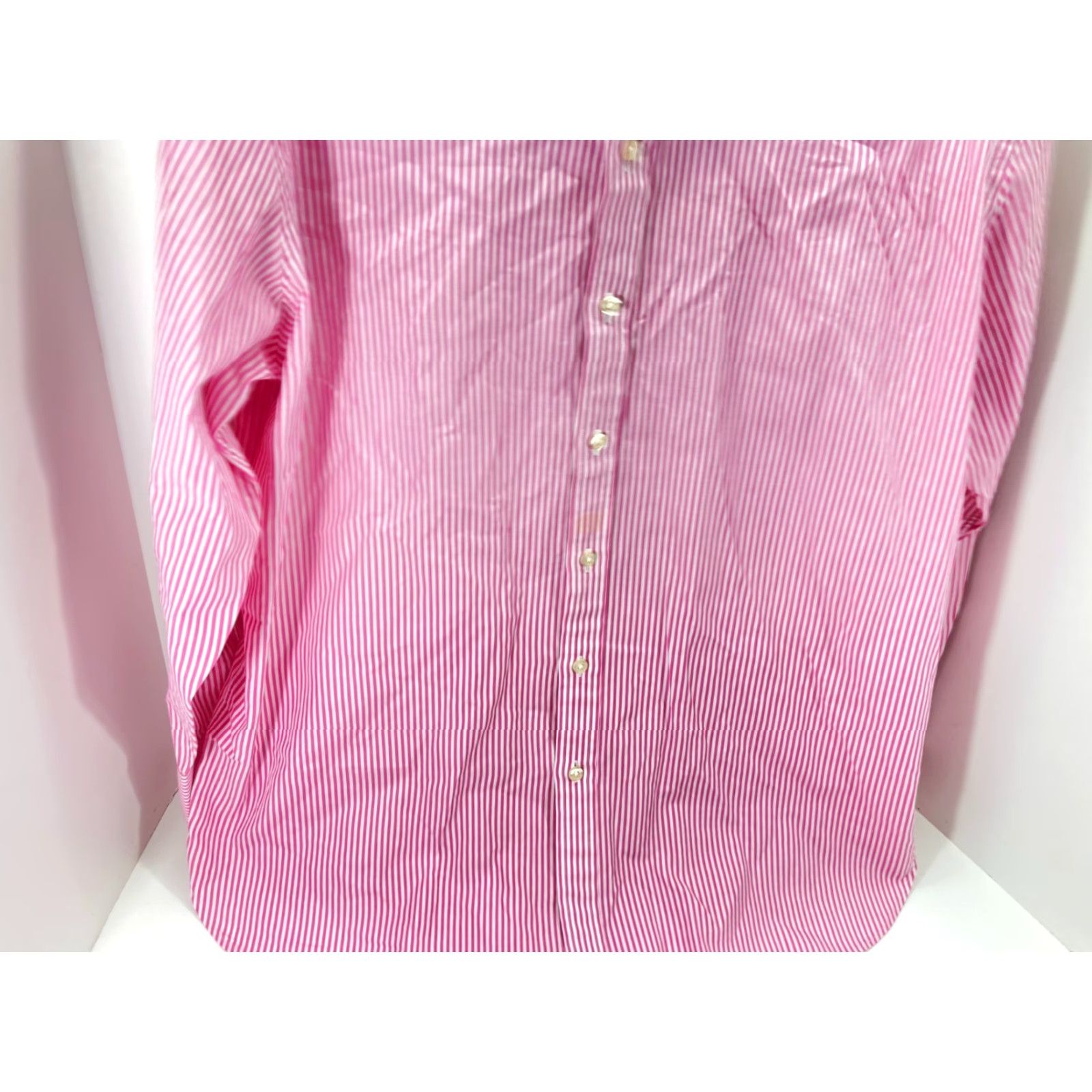 Charles Tyrwhitt Charles Tyrwhitt Dress Shirt Mens XL Pink White Pinstripe Classic Fit Button Up Mens XL Pinstripe Shirt Size 46R - 5 Thumbnail