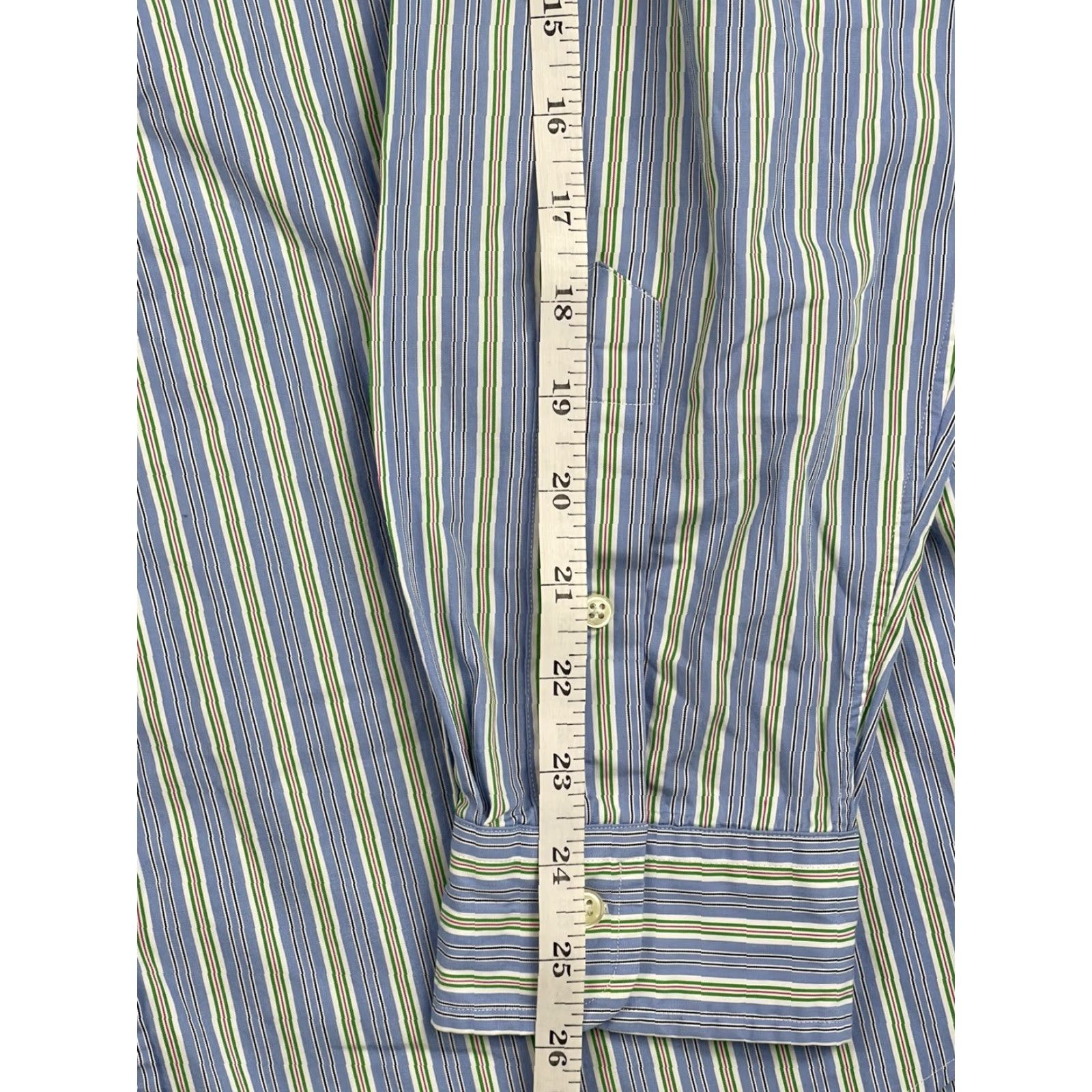 Ralph Lauren Ralph Lauren Button-Up Shirt Mens Striped Long Sleeve Custom Fit XL Blue Shirt Size US XL / EU 56 / 4 - 7 Thumbnail