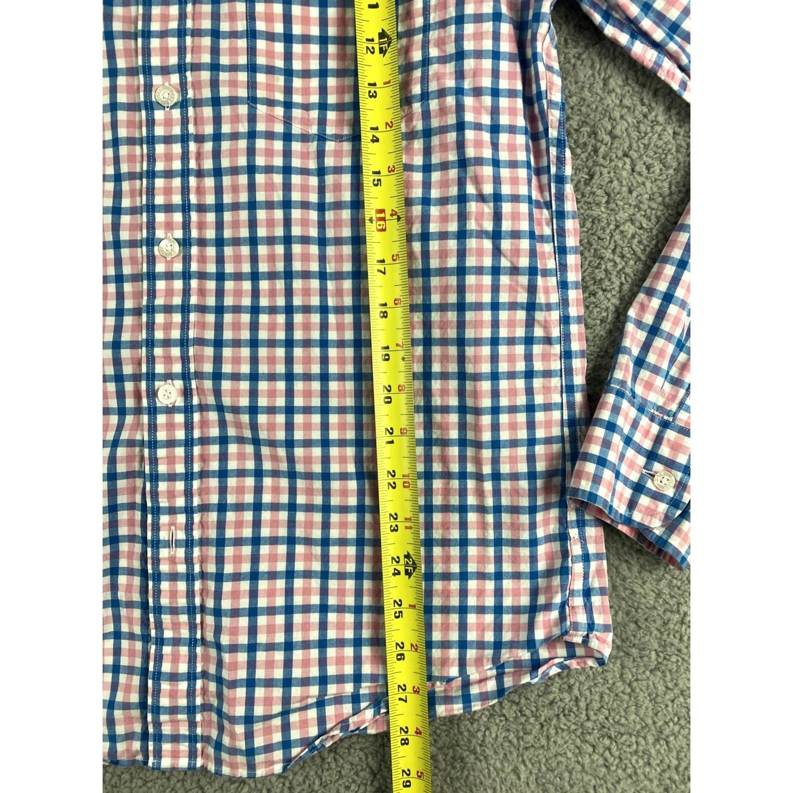 Vintage J Crew Button Shirt Men’s M Slim Blue Pink White Check Dress Shirt Button-Down Collar 34-21 Designer/Stretch Size US M / EU 48-50 / 2 - 6 Thumbnail