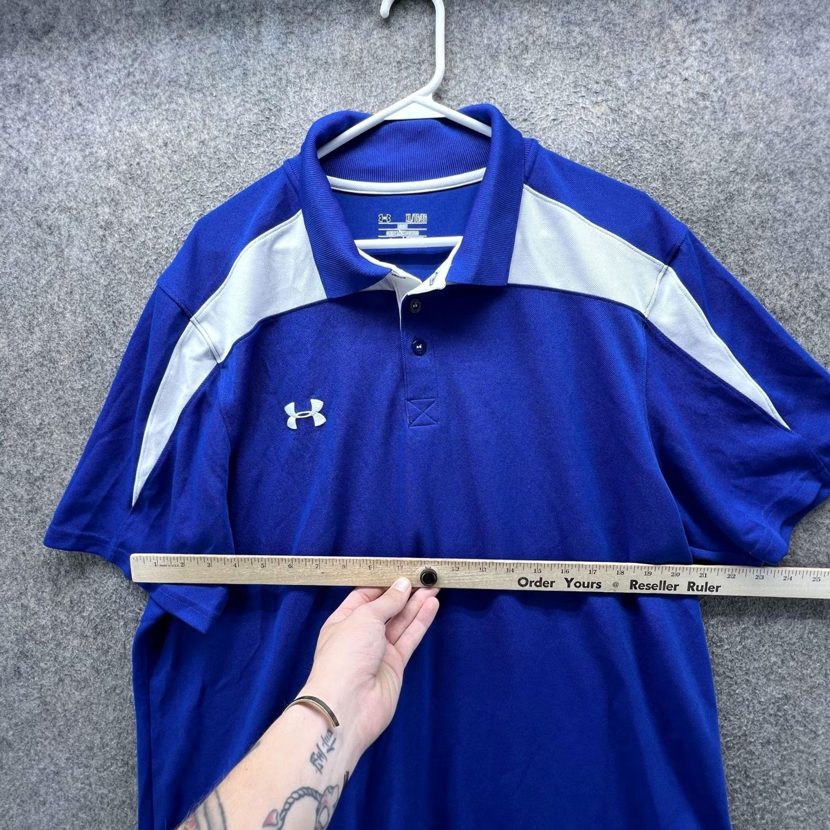 Under Armour Under Armour HeatGear Polo Shirt Mens XL Blue Colorblock Golf Performance Size US XL / EU 56 / 4 - 4 Thumbnail