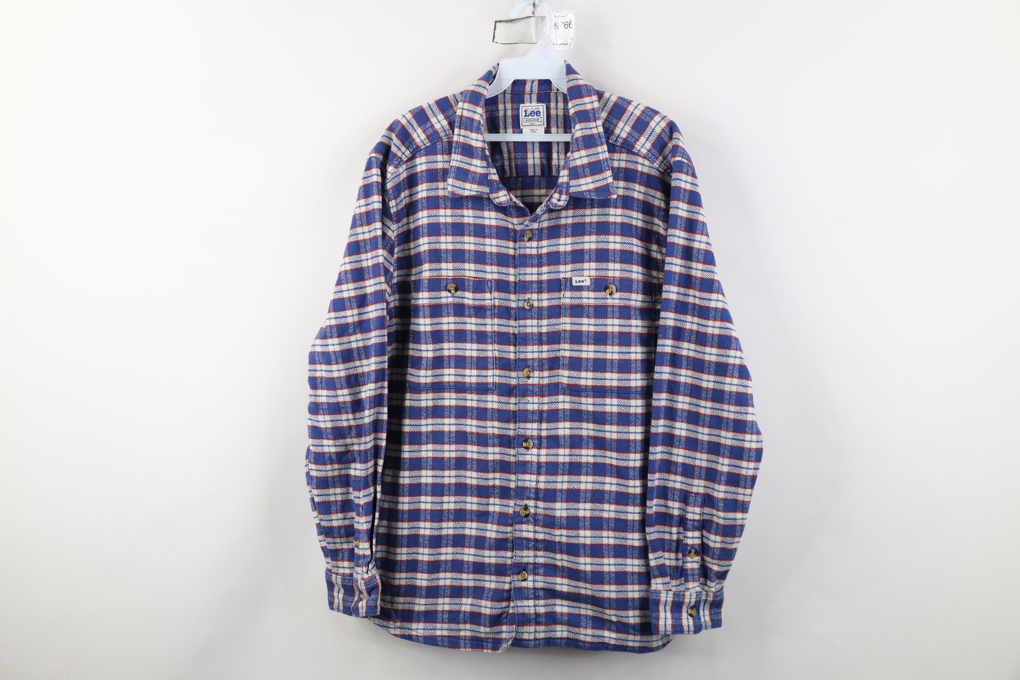 Lee Vintage 90s Y2K Lee Workwear Flannel Shirt Jacket Plaid Size US L / EU 52-54 / 3 - 1 Thumbnail