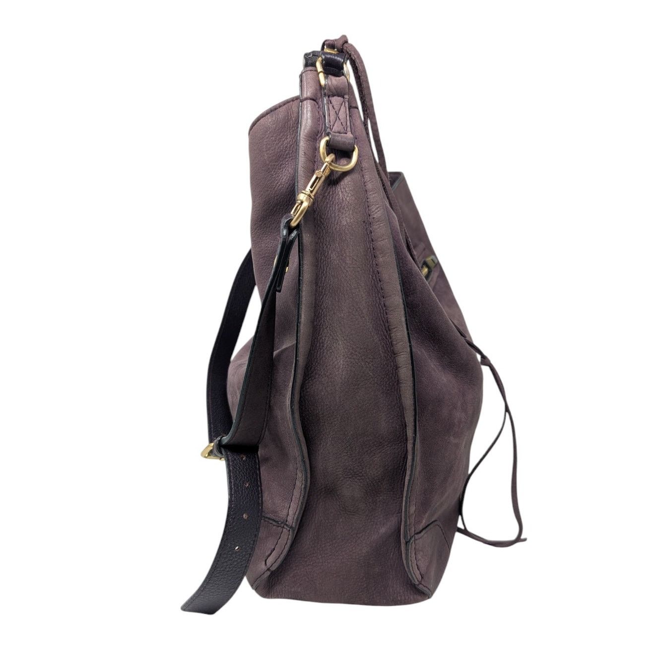 Rebecca Minkoff Rebecca Minkoff Suede Leather Shoulder Bucket Bag Purple Size ONE SIZE - 3 Thumbnail