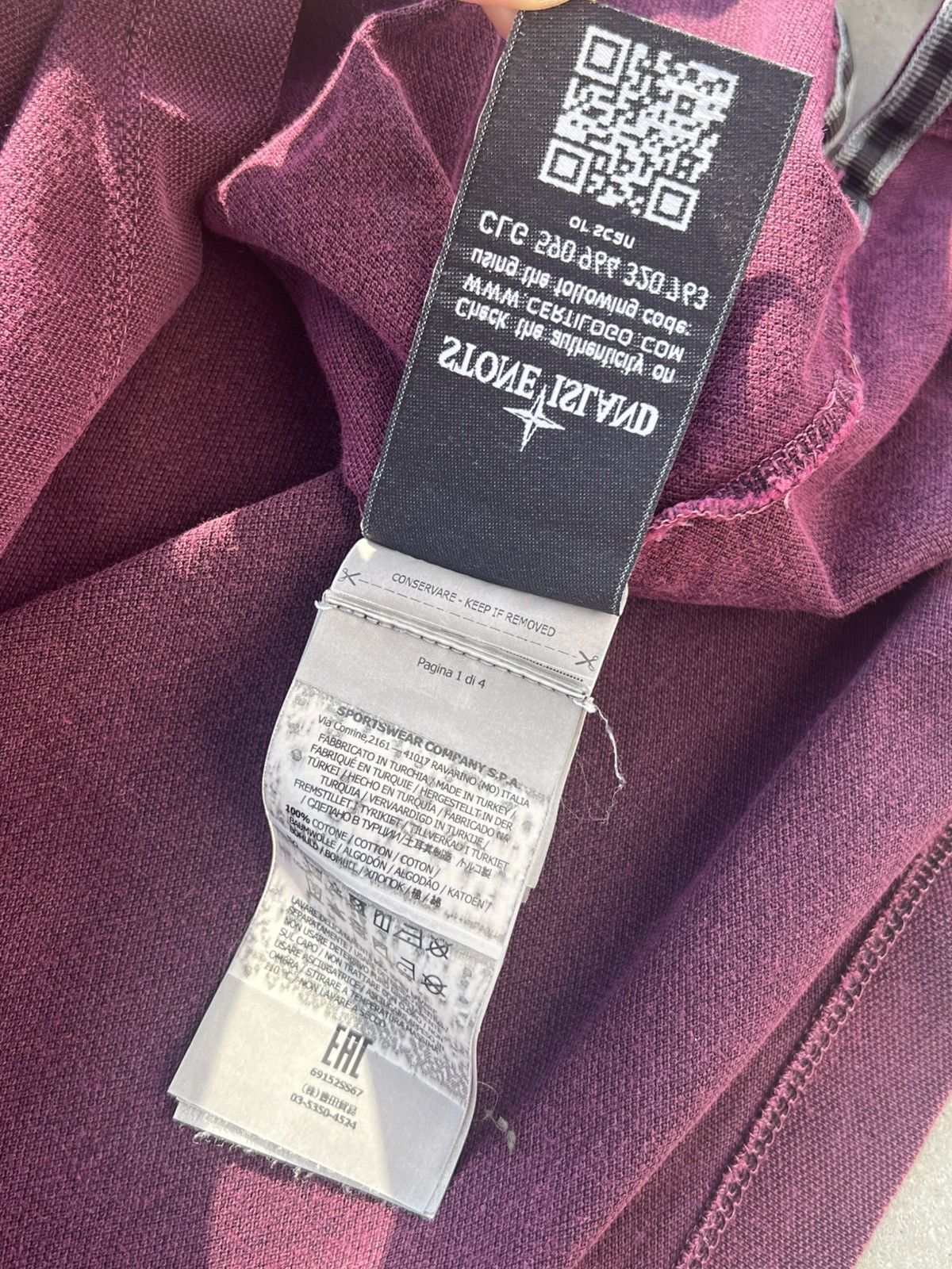 Stone Island × Vintage Stone Island Long Sleeve Burgundy polo t-shirt Size US XL / EU 56 / 4 - 8 Thumbnail