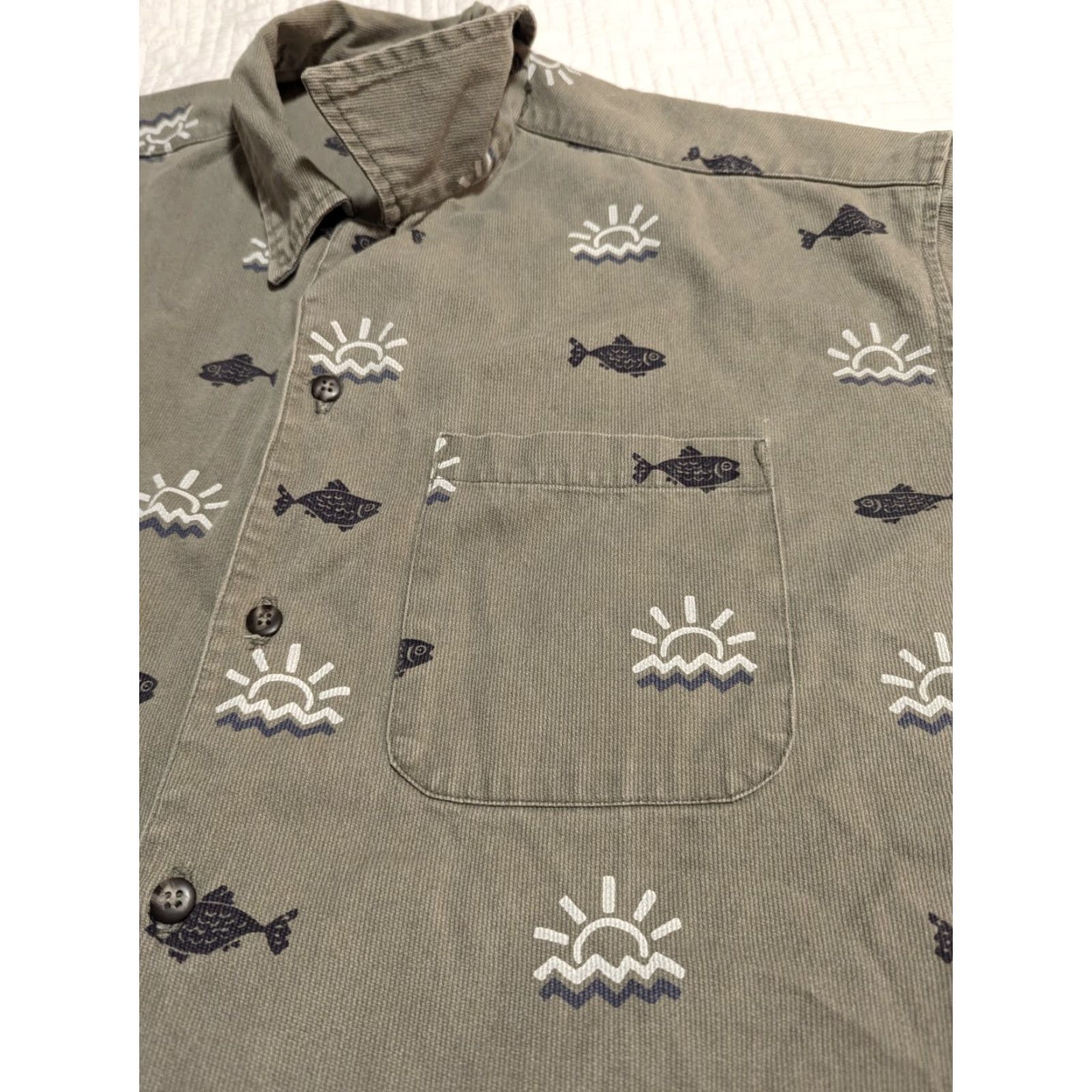 Vintage VINTAGE True Grit Casual Shirt Men XL Beige Fish Short Sleeve Size US XL / EU 56 / 4 - 4 Thumbnail