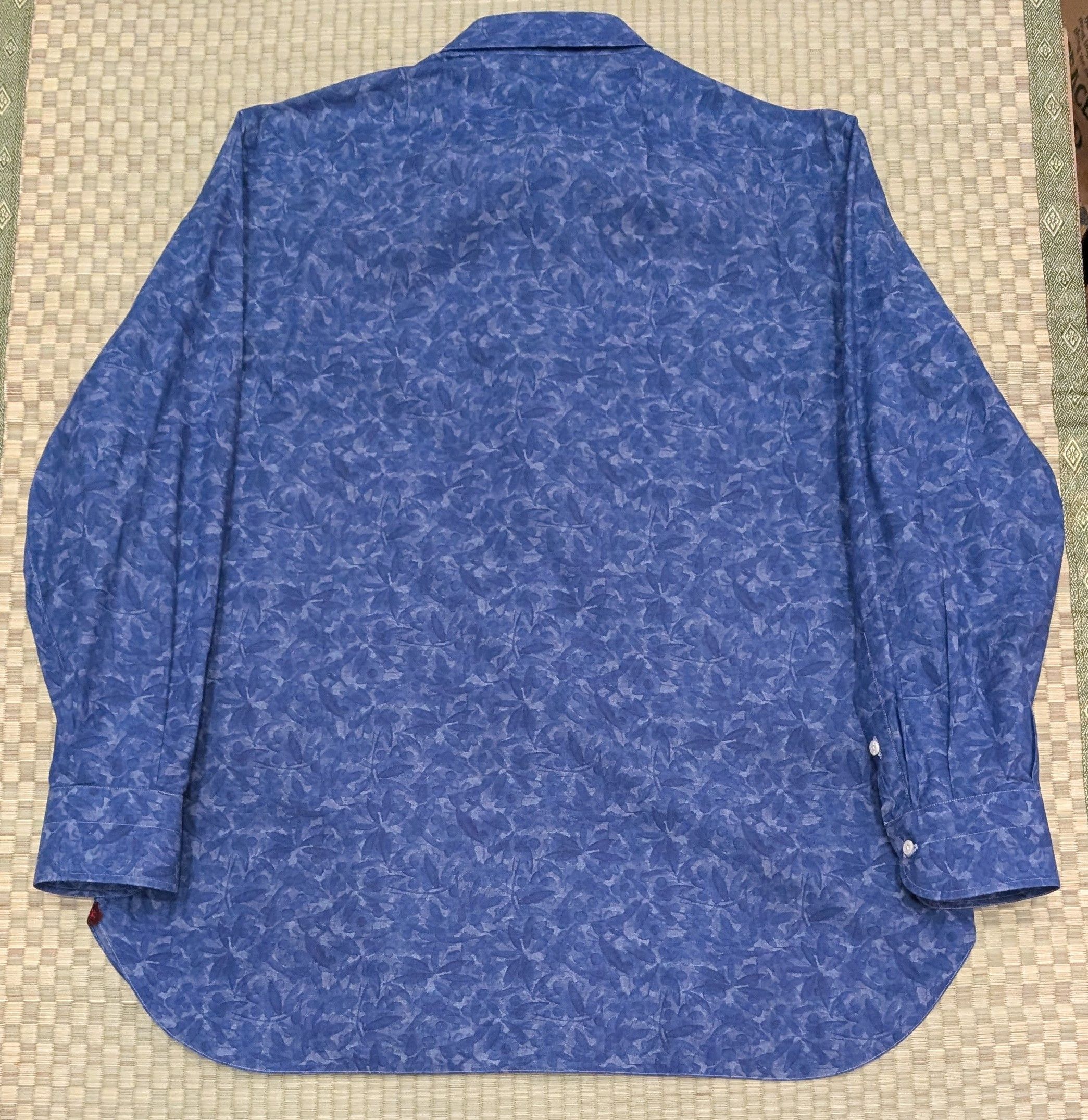 Isaia Isaia Slim Fit Floral Cotton Dress Shirt Size 17/43 Size US XL / EU 56 / 4 - 2 Thumbnail