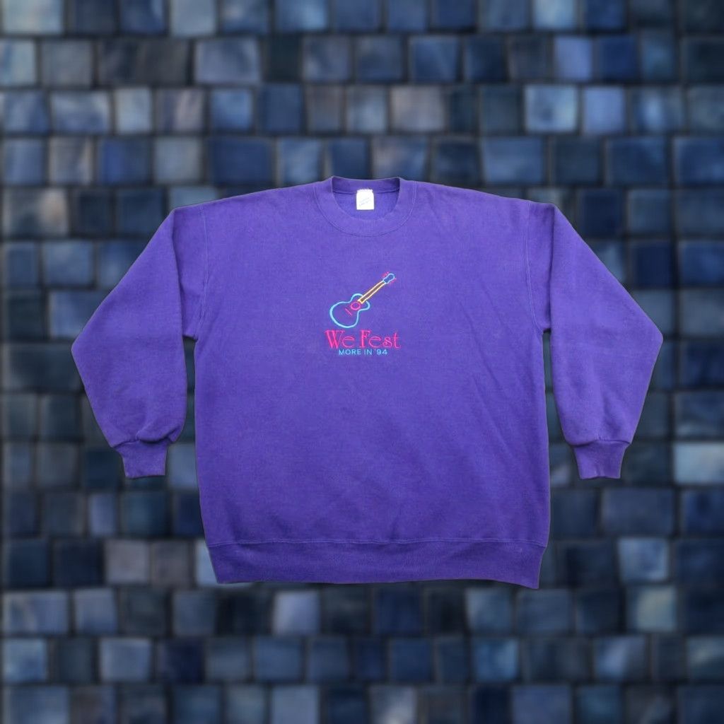 Jerzees VINTAGE 90s We Fest Country Music 1994 Embroidered Sweatshirt Size XL Purple Jerzees Sweatshirt Mens Size US XL / EU 56 / 4 - 1 Thumbnail