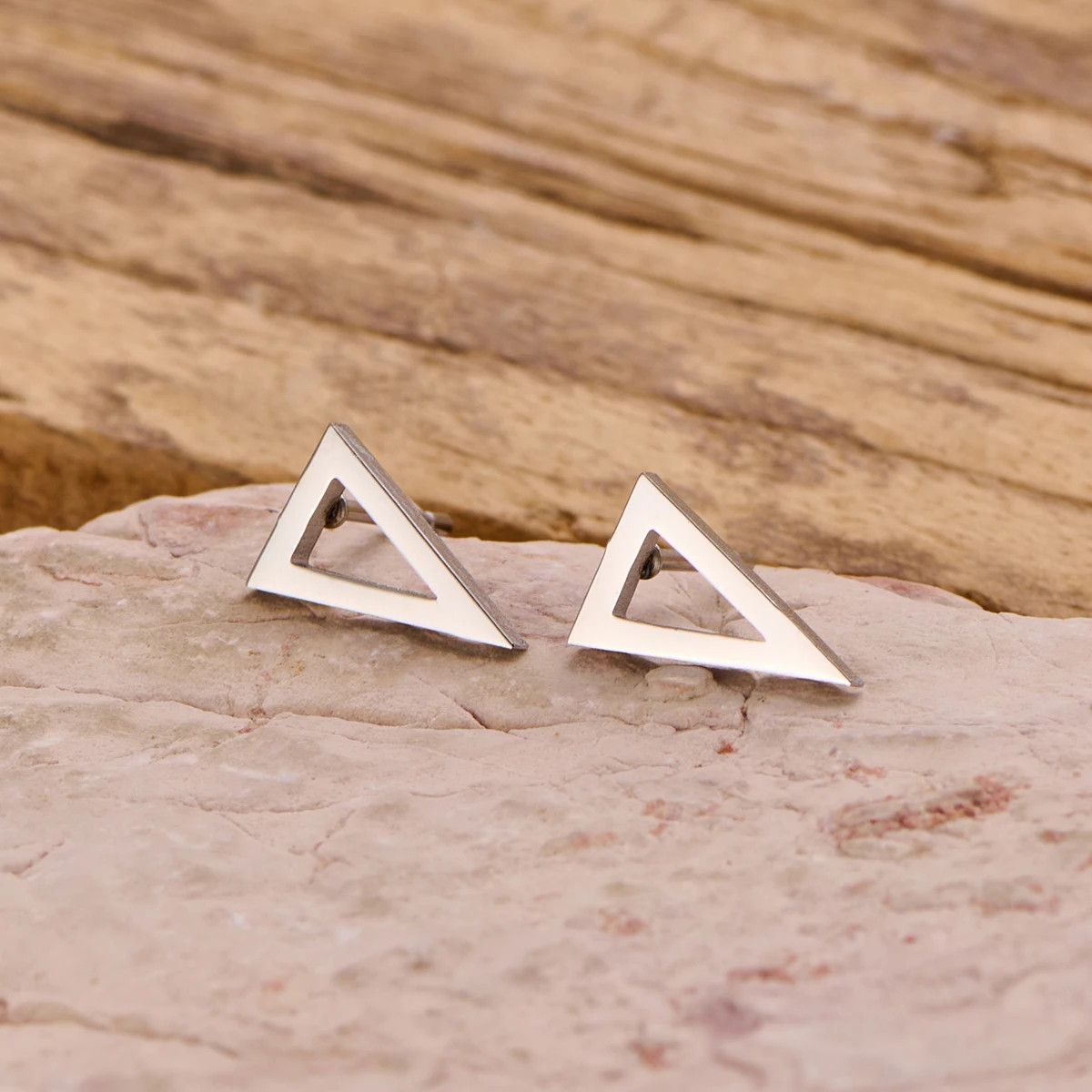 Jewelry Classic Triangular Mini Stud Earrings Charm Earring Gift Size ONE SIZE - 1 Preview