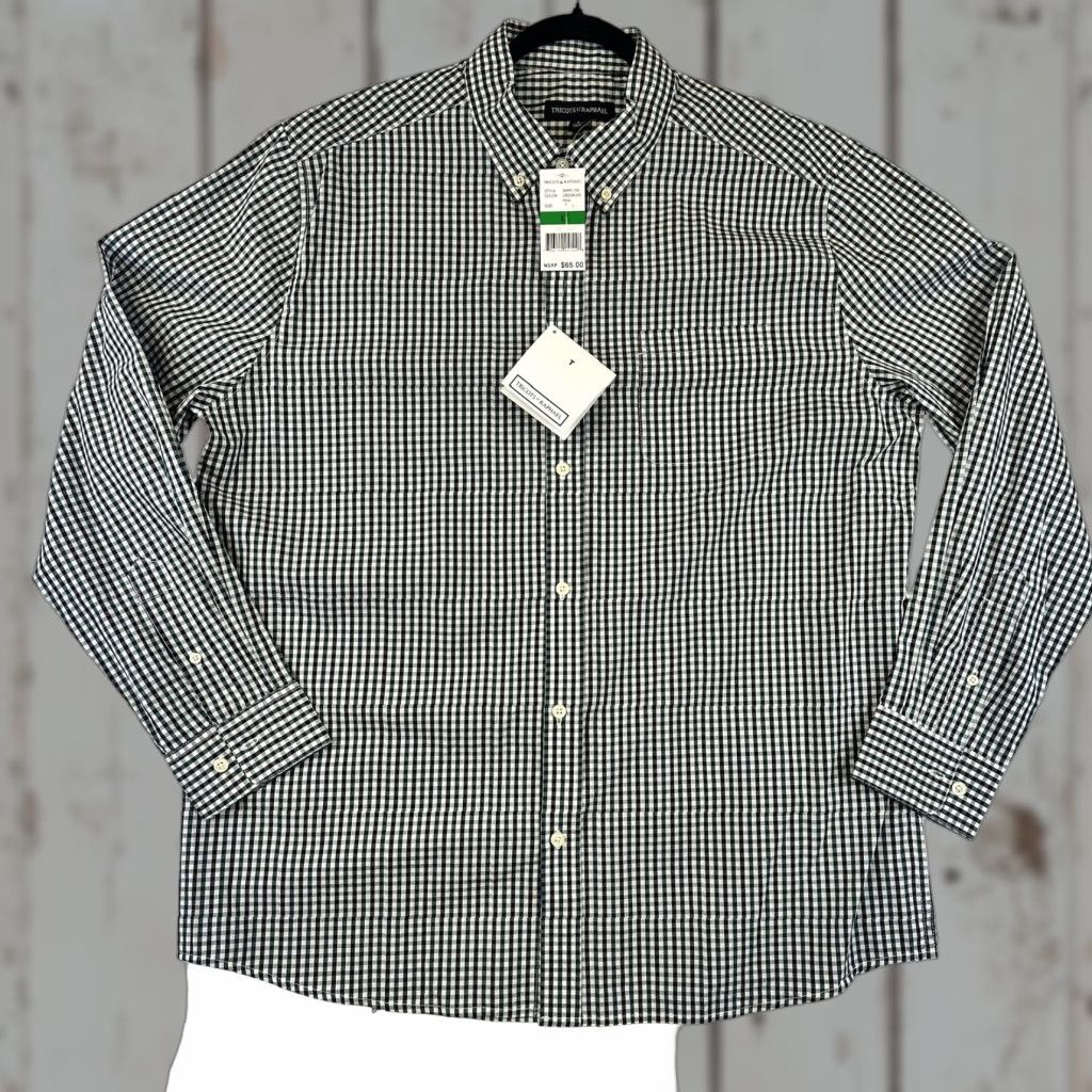 Vintage Tricots St Raphael Shirt Mens Large Green Black Check Button Down Casual New Size US L / EU 52-54 / 3 - 1 Thumbnail