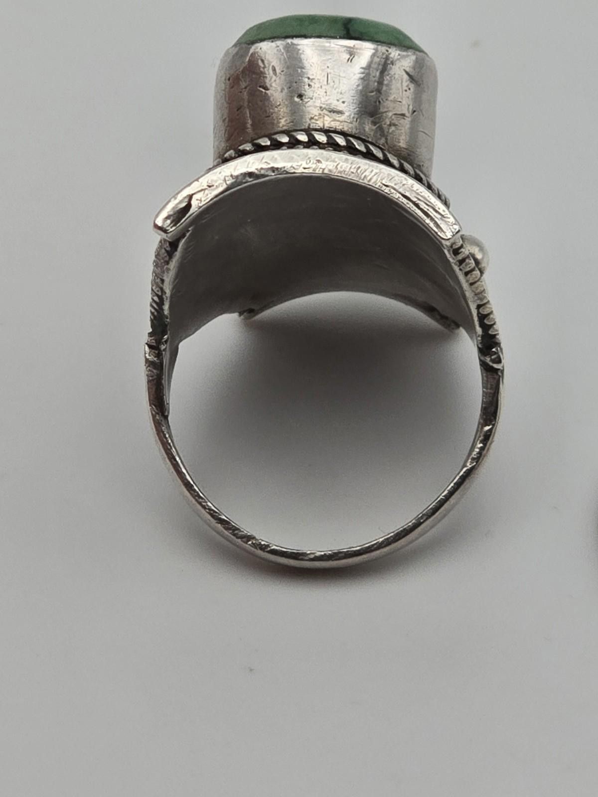 Other Vintage Navajo Sterling Silver Ring Turquoise Double Sz 9 Size ONE SIZE - 6 Thumbnail