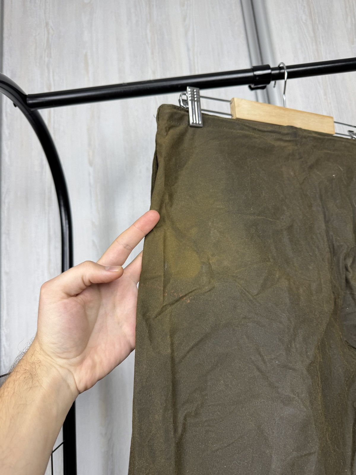 Barbour Barbour made in England khaki green vintage waxed pants XS Size US 30 / EU 46 - 14 Thumbnail