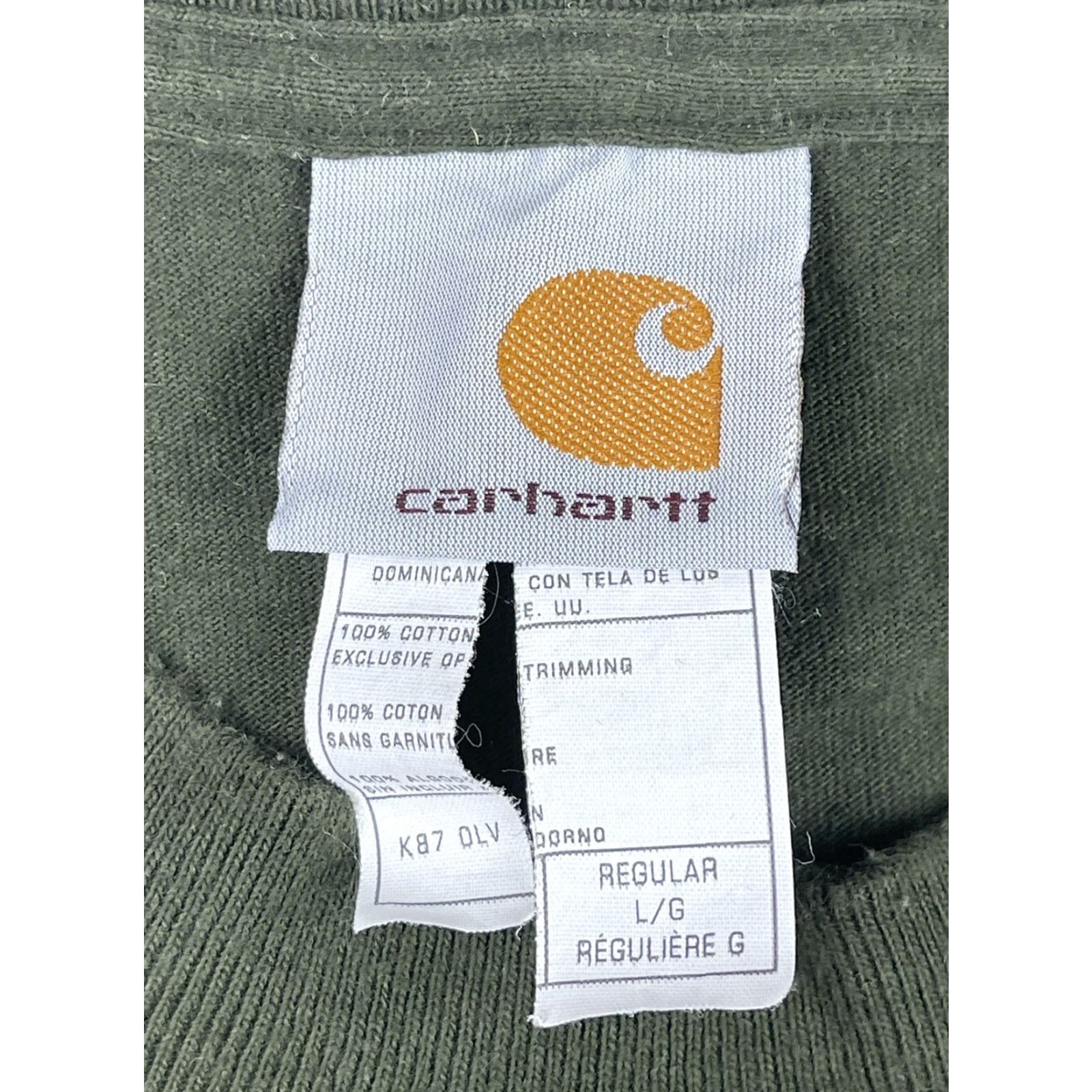 Carhartt Carhartt T Shirt Mens L Pocket Short Sleeve Crew Neck Logo Green Army Military Vintage No (adjust to constraints) Size US L / EU 52-54 / 3 - 4 Thumbnail