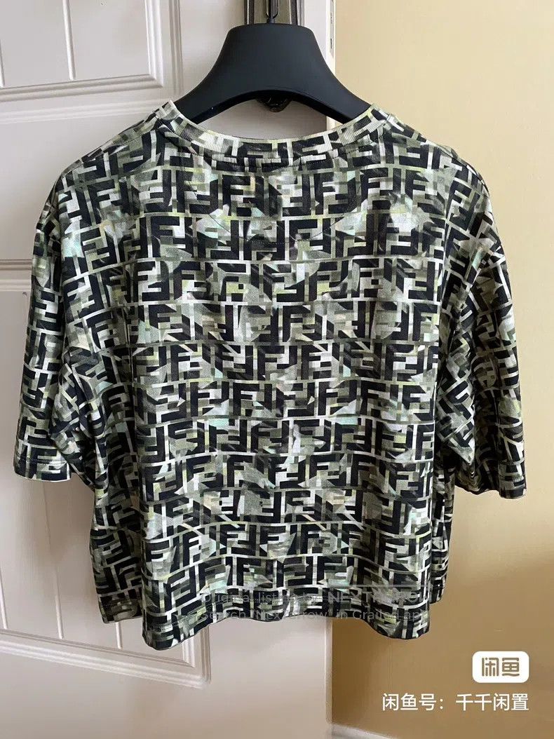 Fendi Fendi Double F Logo Printed Short Sleeve T-Shirt Size M / US 6-8 / IT 42-44 - 2 Thumbnail